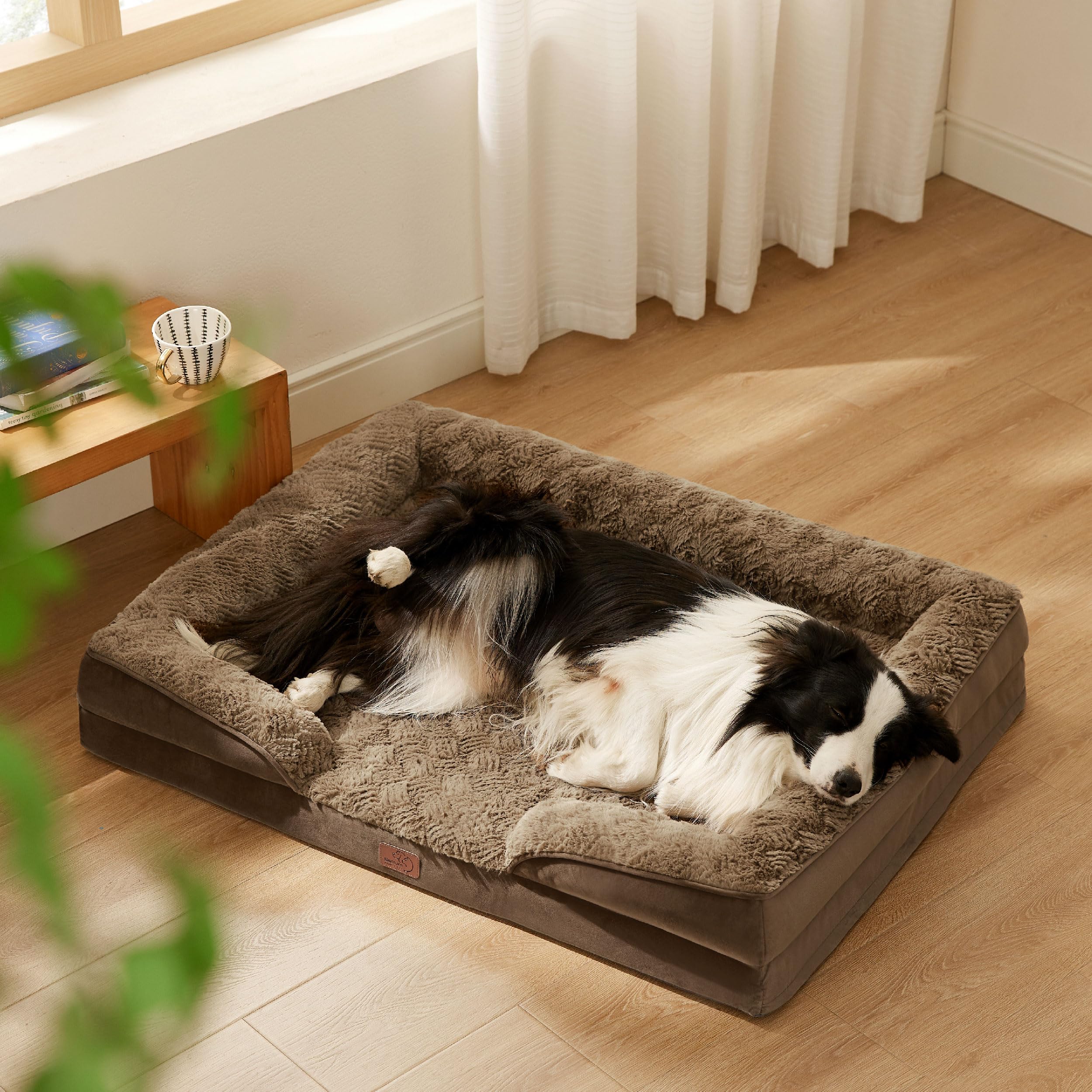 Foto 8 pulgar | Cama Ortopédica Para Perros Grandes Con Felpa Y Funda - Venta Internacional.