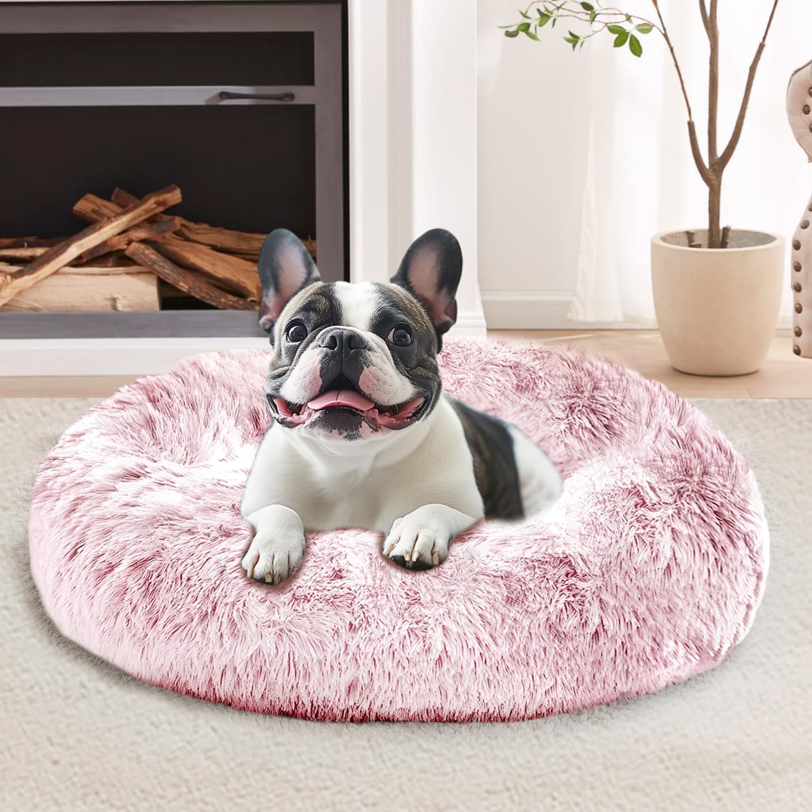 Cama Relajante Para Perros Jollyvogue, Pequeña, Antiansiedad, Rosquillas - Venta Internacional.