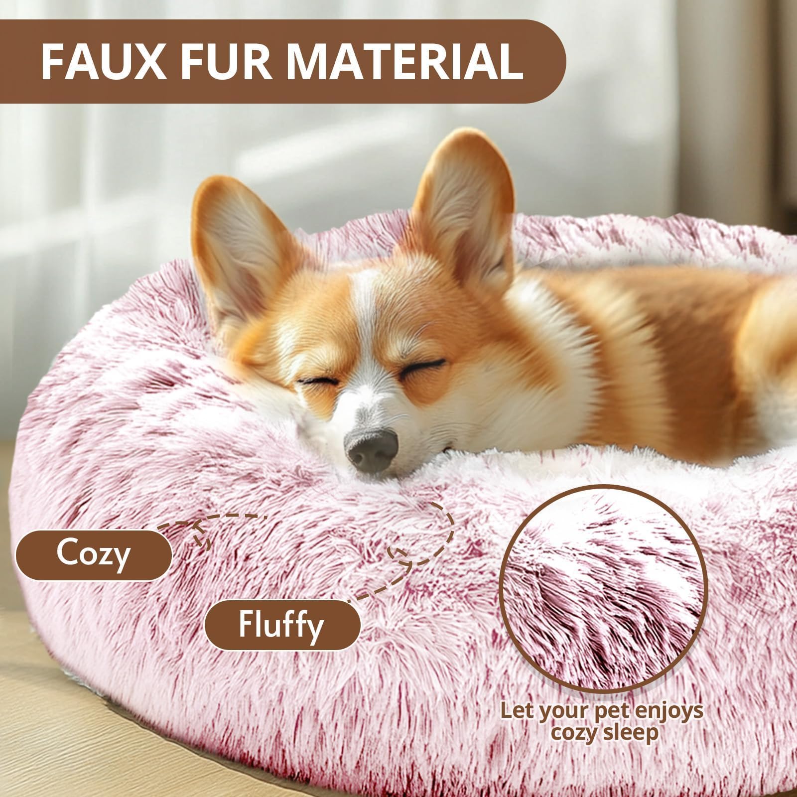 Foto 3 pulgar | Cama Relajante Para Perros Jollyvogue, Pequeña, Antiansiedad, Rosquillas - Venta Internacional.