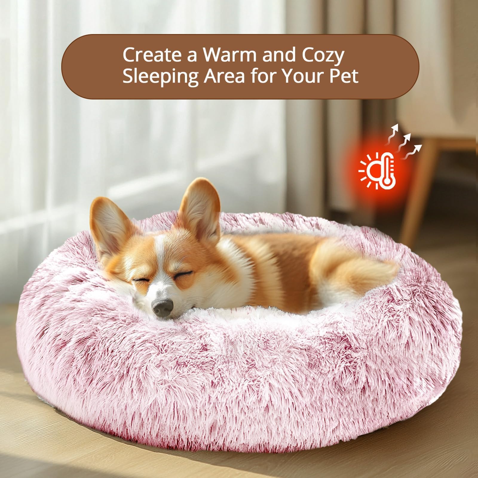 Foto 5 pulgar | Cama Relajante Para Perros Jollyvogue, Pequeña, Antiansiedad, Rosquillas - Venta Internacional.