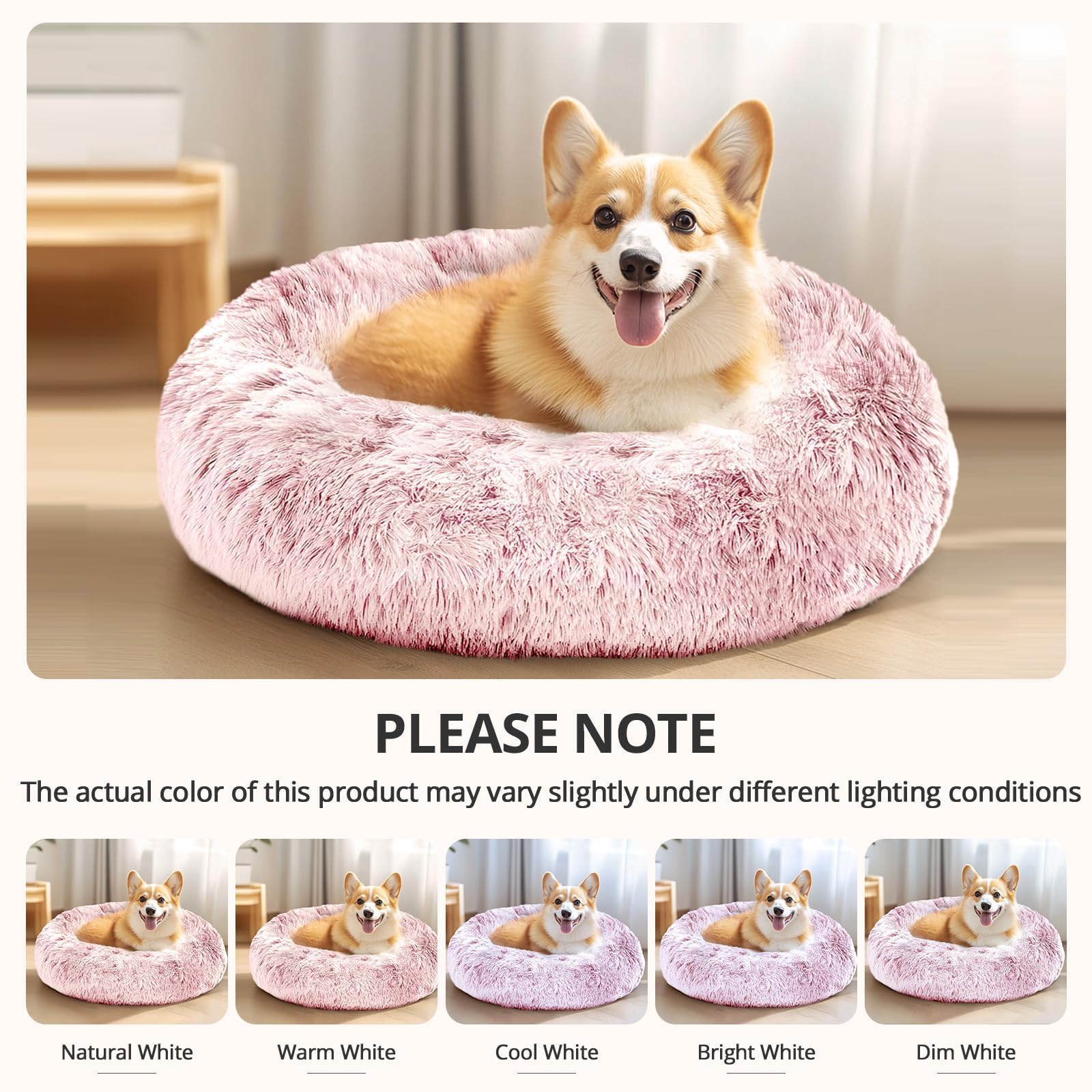 Foto 7 pulgar | Cama Relajante Para Perros Jollyvogue, Pequeña, Antiansiedad, Rosquillas - Venta Internacional.
