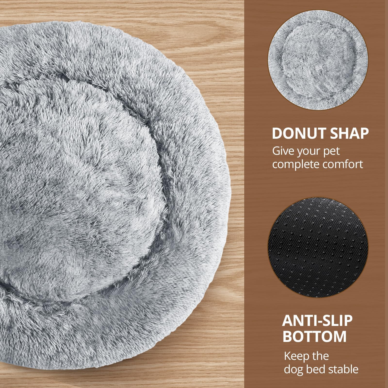 Foto 3 | Cama Para Perros Jollyvogue Calming Donut Cuddler Para Mascotas Medianas - Venta Internacional.