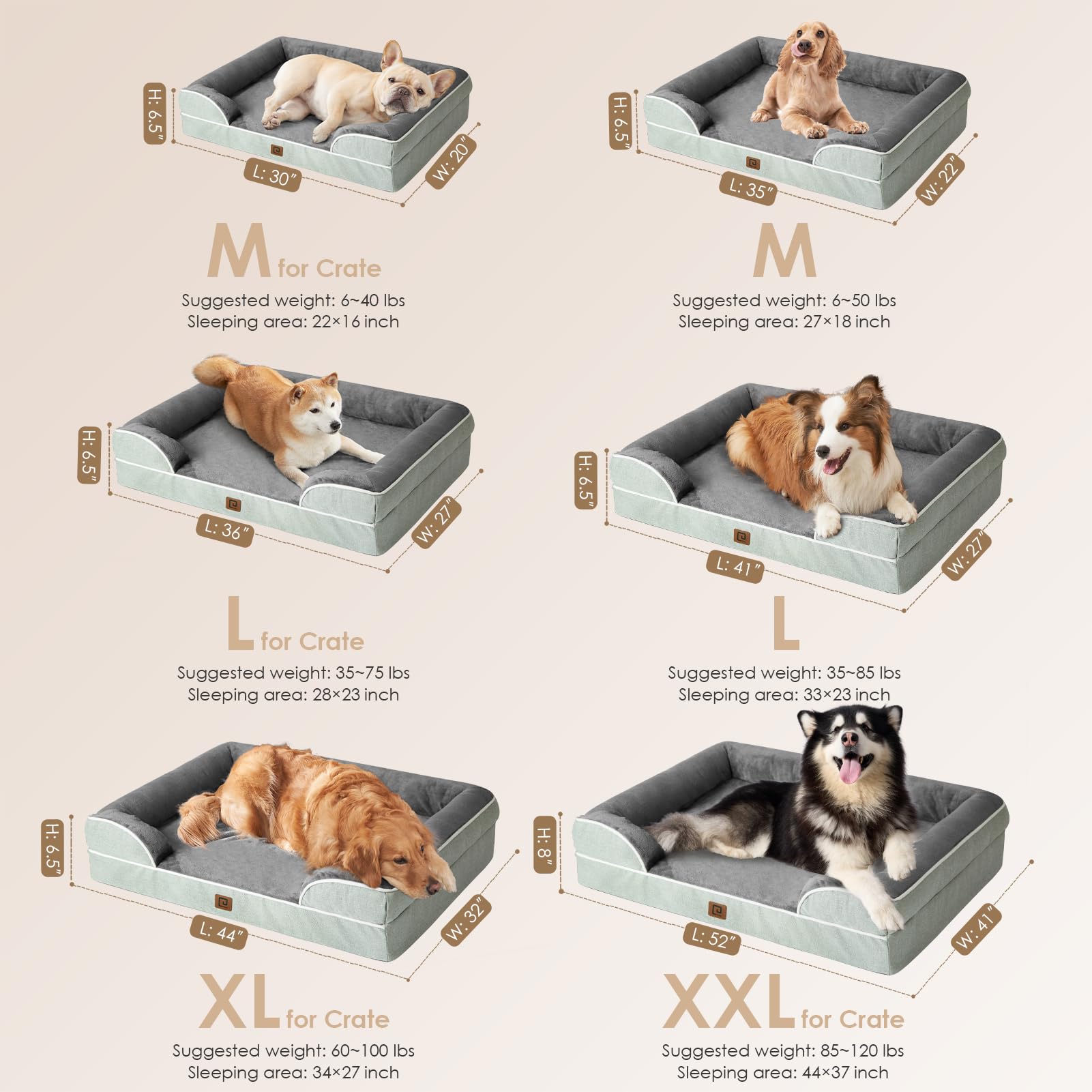 Foto 6 pulgar | Cama Ortopédica Para Perros Eheyciga, Impermeable, Espuma Viscoelástica, Grande - Venta Internacional.