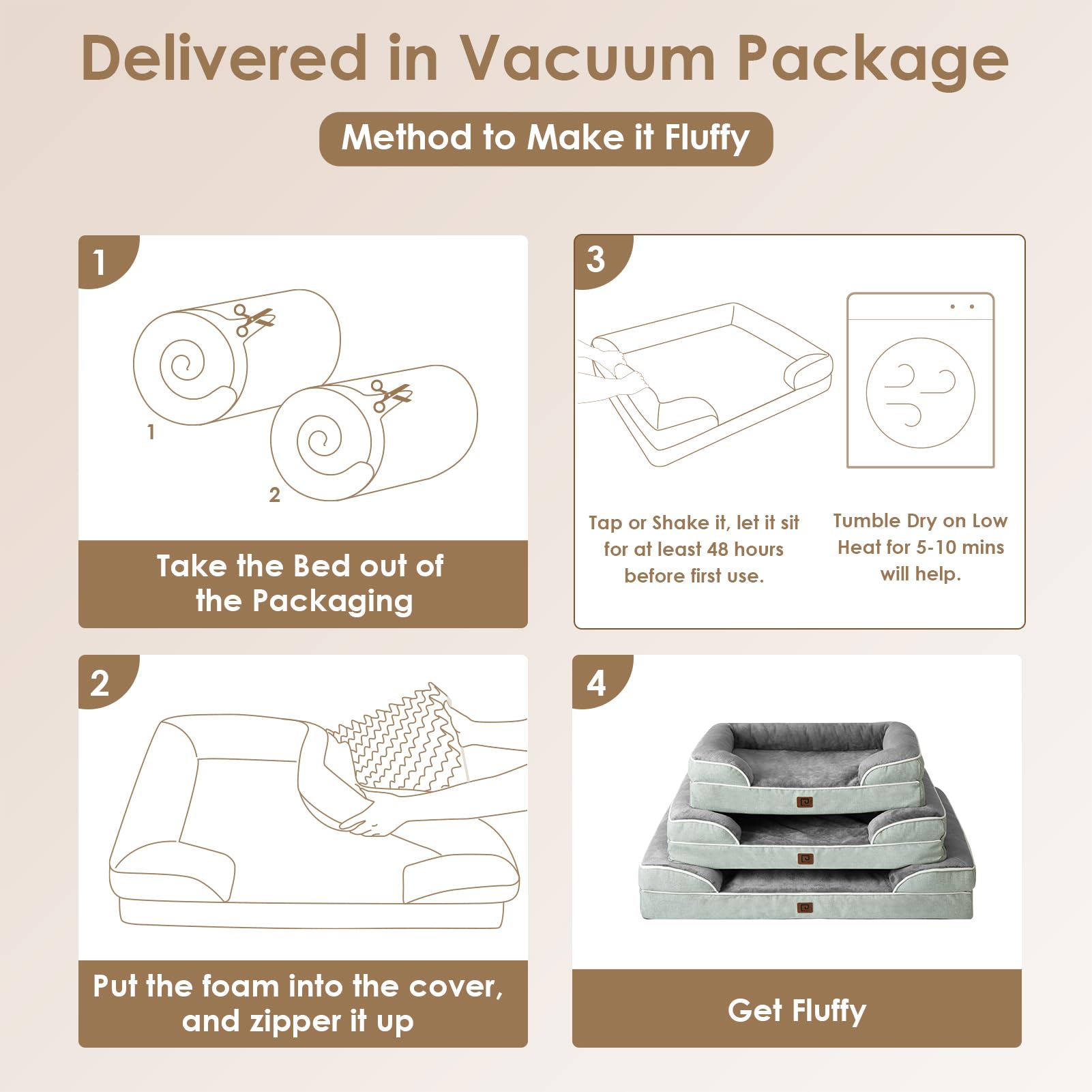 Foto 7 pulgar | Cama Ortopédica Para Perros Eheyciga, Impermeable, Espuma Viscoelástica, Grande - Venta Internacional.