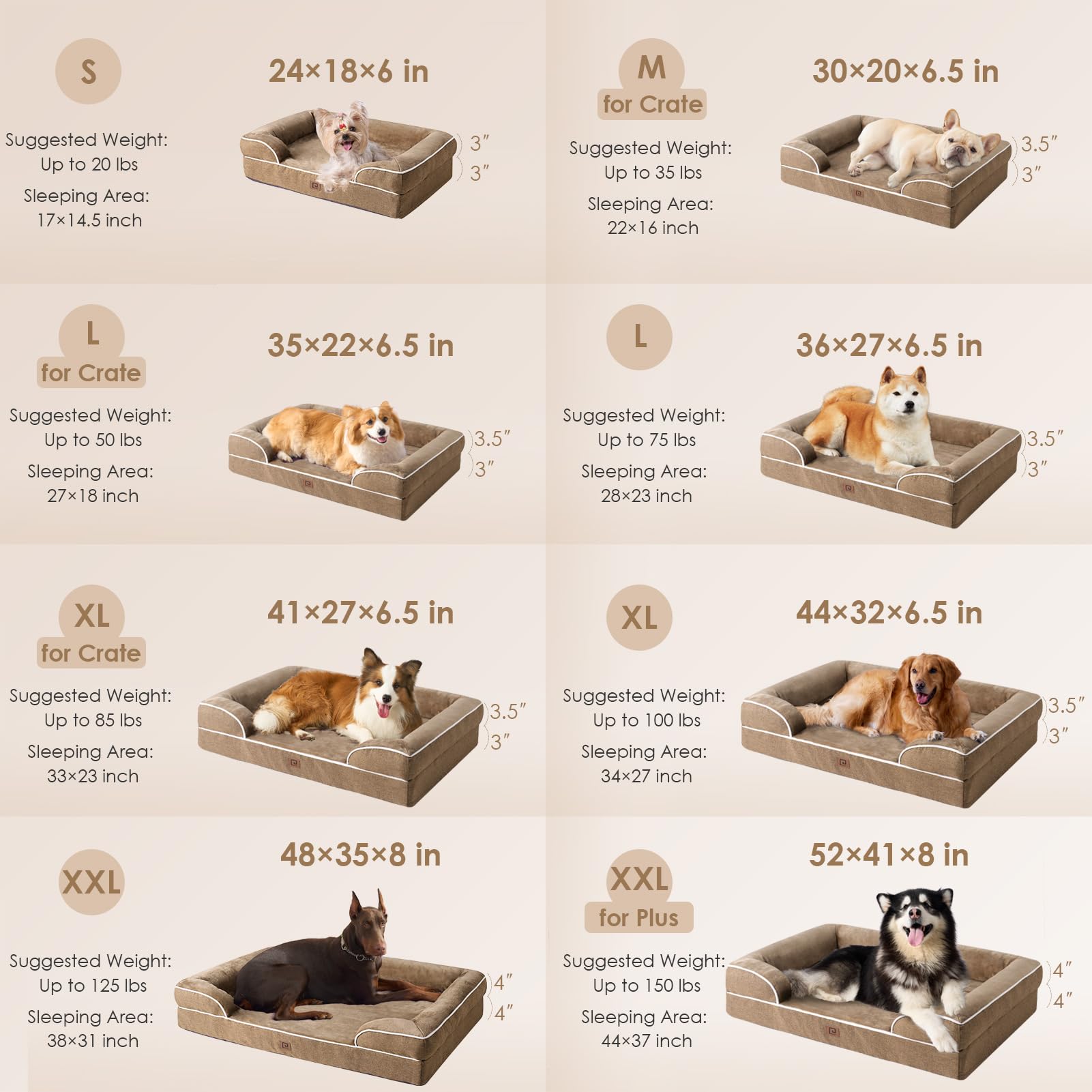Foto 3 pulgar | Cama Ortopédica Para Perros Eheyciga, Impermeable, Espuma Viscoelástica, Grande - Venta Internacional.