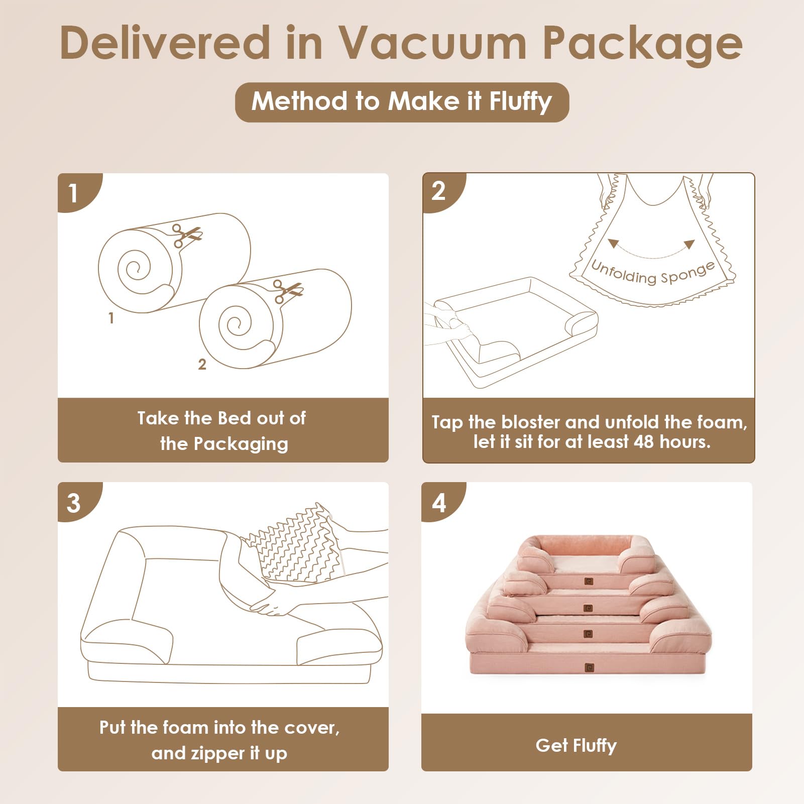 Foto 4 pulgar | Cama Ortopédica para Perros Eheyciga Rosa -  Venta Internacional