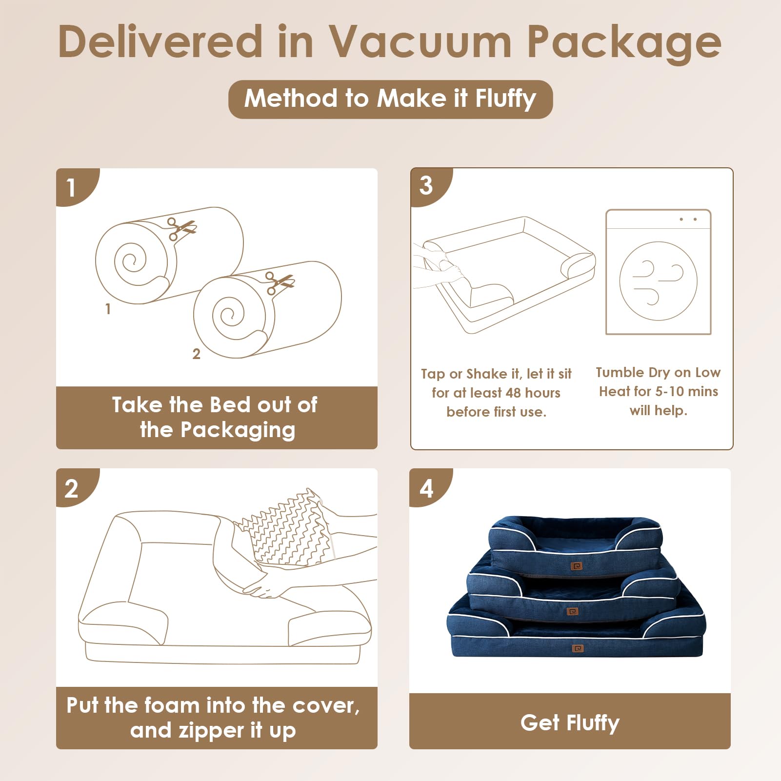 Foto 7 pulgar | Cama Ortopédica Para Perros Eheyciga, Impermeable, Espuma Viscoelástica, Grande - Venta Internacional.