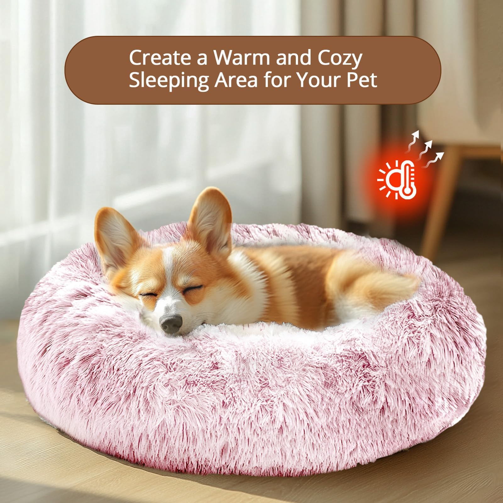 Foto 5 pulgar | Cama Para Perros Jollyvogue, Pequeña, Relajante Y Ansiolítica, Abrazador De Rosquillas - Venta Internacional.