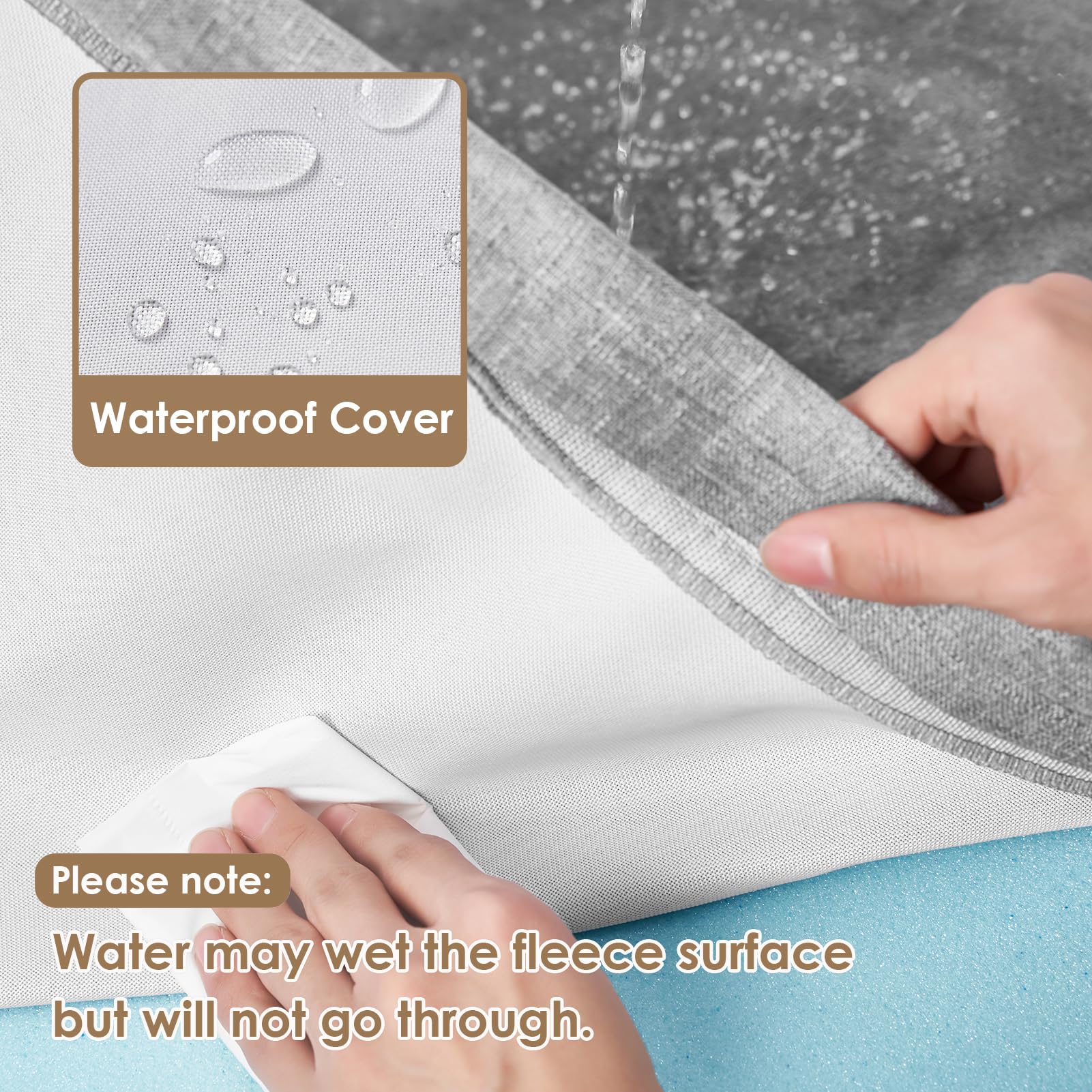 Foto 3 pulgar | Cama Ortopédica De Espuma Viscoelástica Para Perros Eheyciga, Impermeable, Gris, Xl - Venta Internacional.