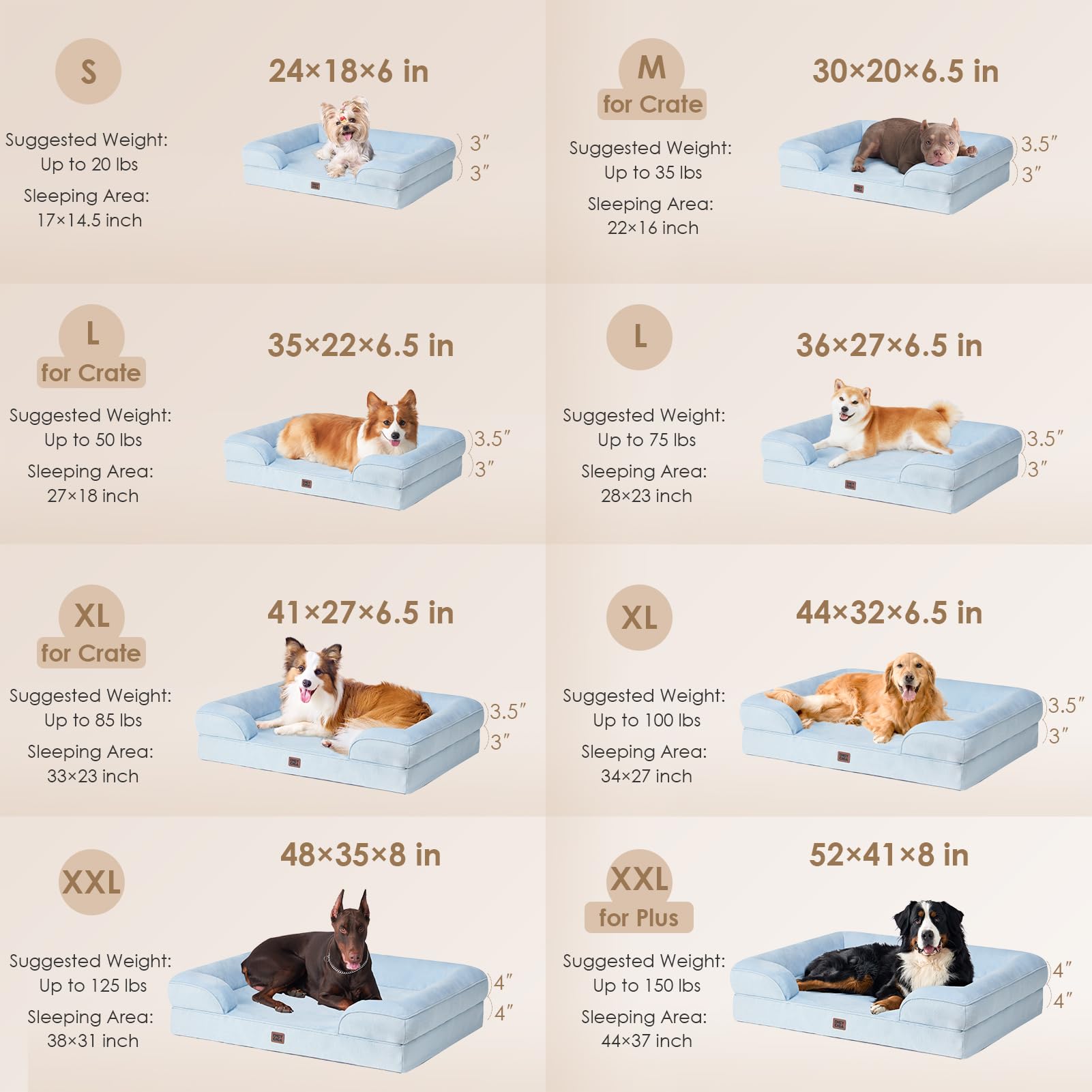 Foto 4 pulgar | Cama Para Perros Eheyciga Orthopedic Xl, Espuma Viscoelástica Impermeable - Venta Internacional.