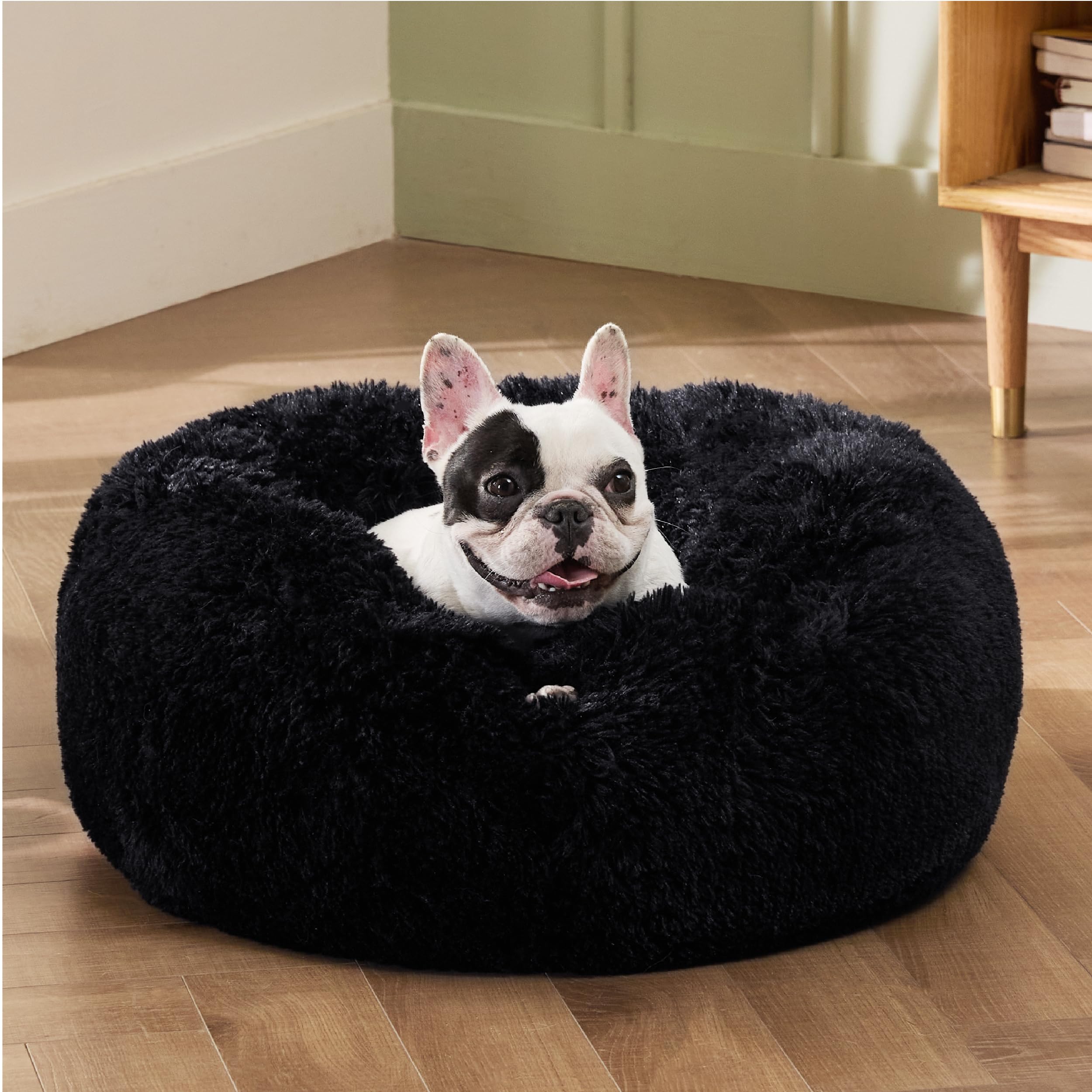 Foto 5 pulgar | Cama Para Mascotas, Relajante, Para Perros Pequeños, Rosquilla, Lavable, Negra - Venta Internacional.