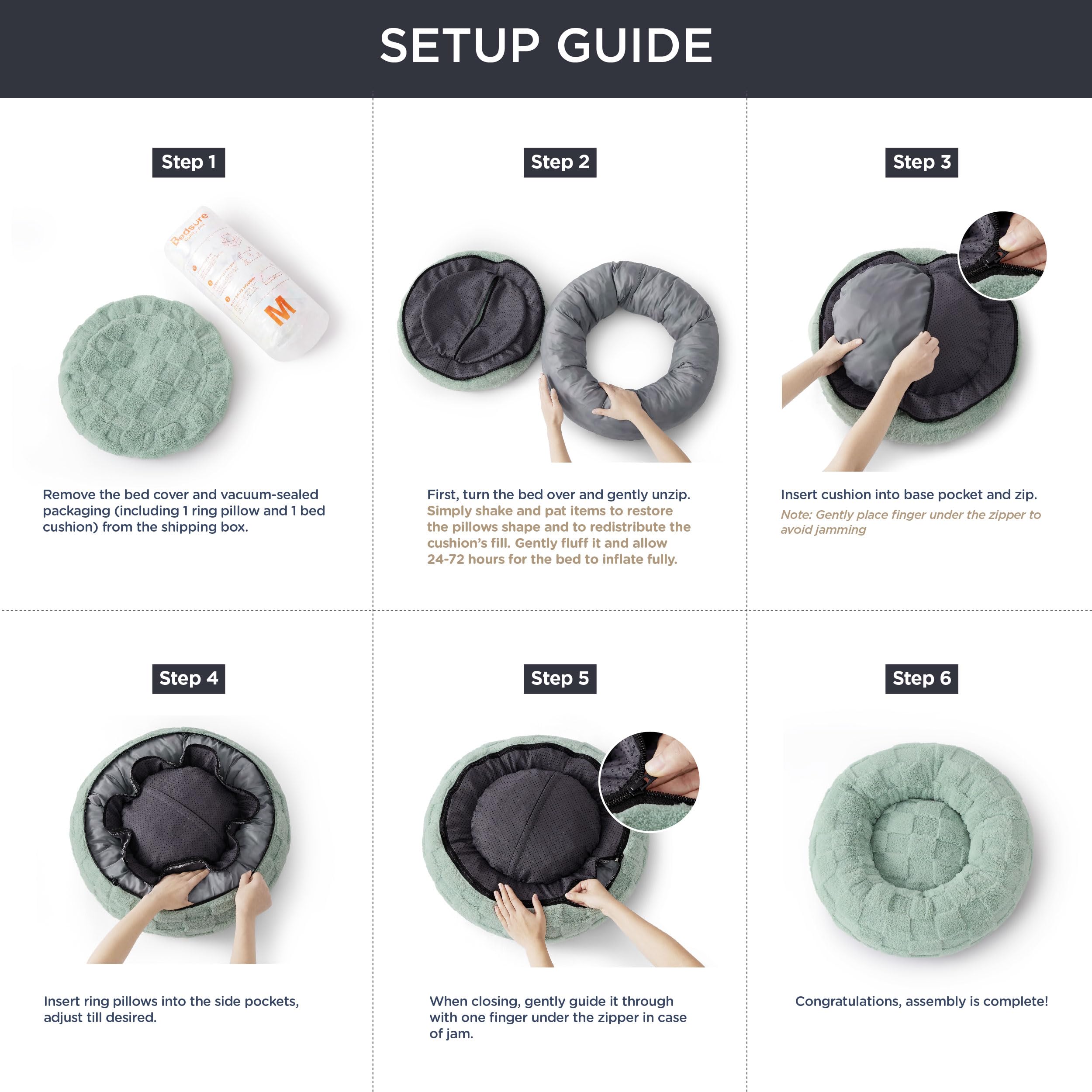 Foto 6 pulgar | Cama Para Perros Bedsure Donut Para Perros Medianos Con Funda Lavable - Venta Internacional.