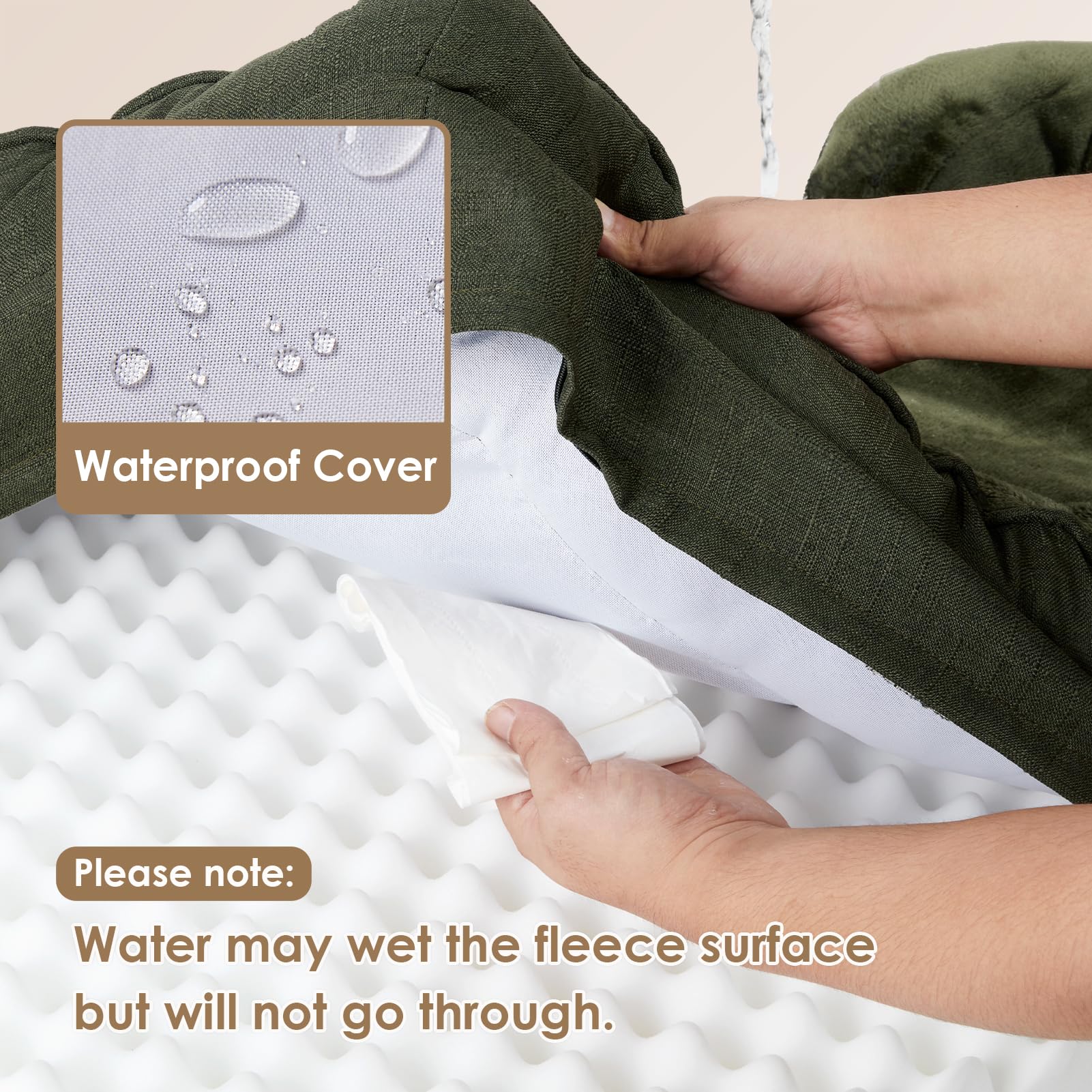 Foto 5 pulgar | Cama Ortopédica Para Perros Eheyciga, Impermeable, De Espuma Viscoelástica, Tamaño Mediano - Venta Internacional.