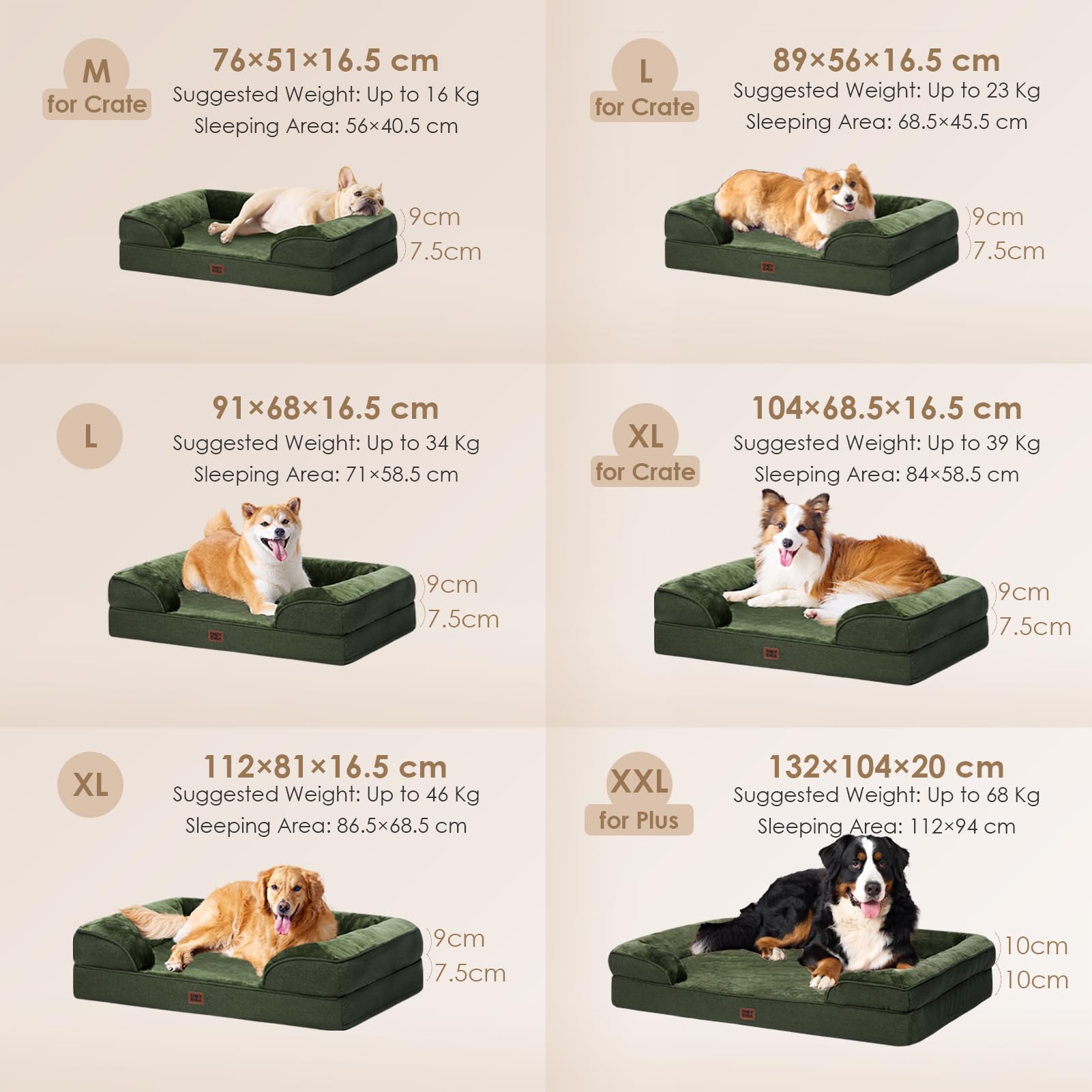 Foto 6 pulgar | Cama Ortopédica Para Perros Eheyciga, Impermeable, De Espuma Viscoelástica, Tamaño Mediano - Venta Internacional.