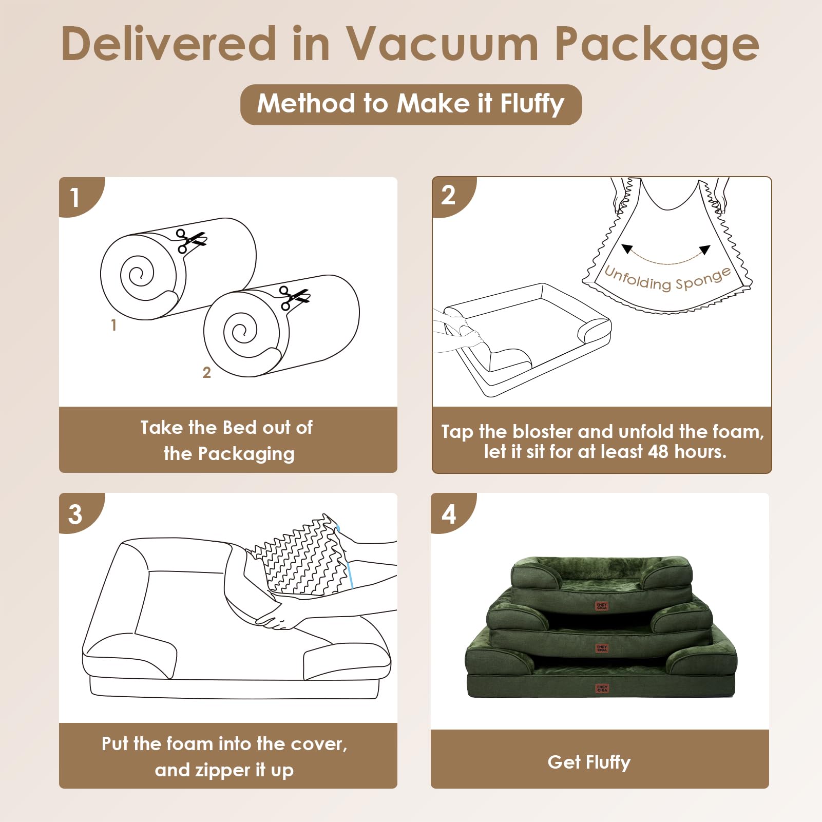 Foto 8 pulgar | Cama Ortopédica Para Perros Eheyciga, Impermeable, De Espuma Viscoelástica, Tamaño Mediano - Venta Internacional.
