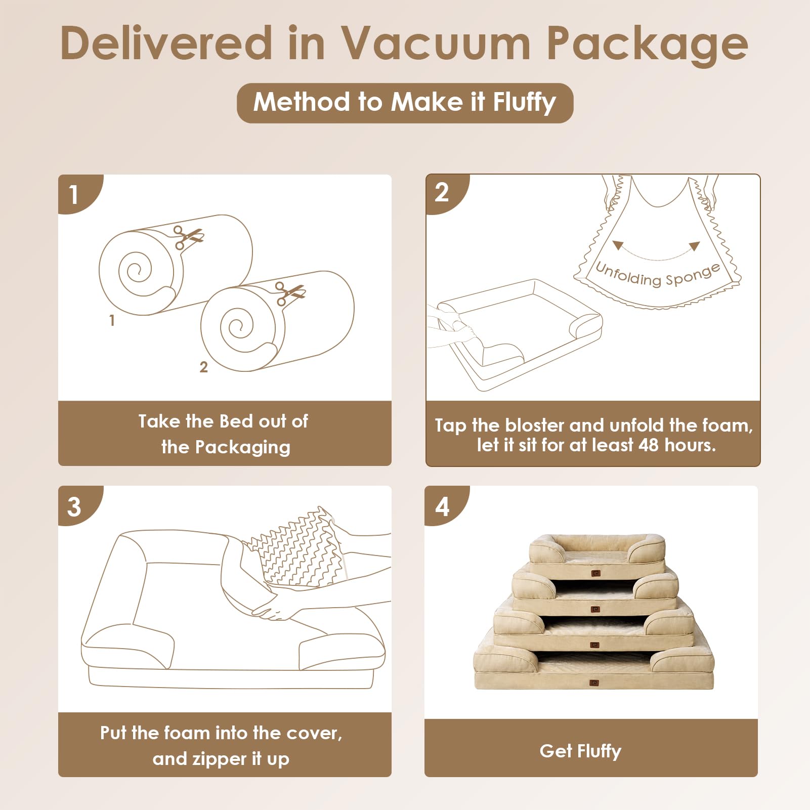Foto 8 pulgar | Cama Ortopédica Para Perros Eheyciga Impermeable Para Perros Grandes Greige - Venta Internacional.