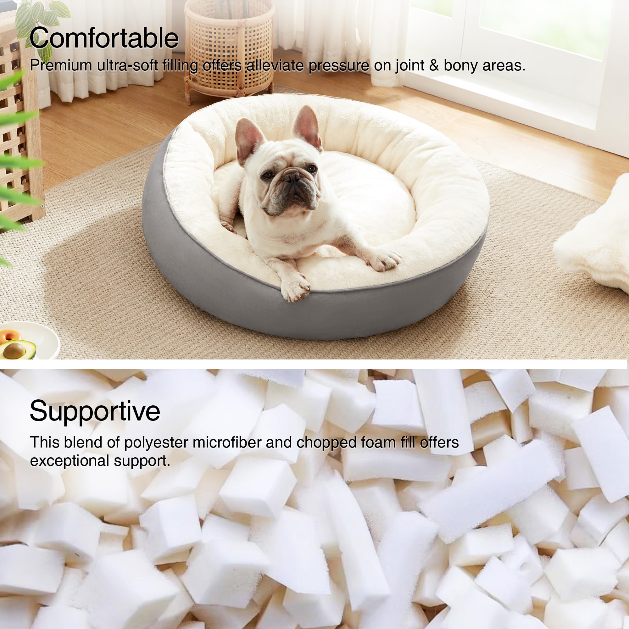 Foto 5 pulgar | Cojín Redondo Con Forma De Rosquilla Pet Bed Love's Cabin Para Perros Pequeños O Medianos - Venta Internacional.