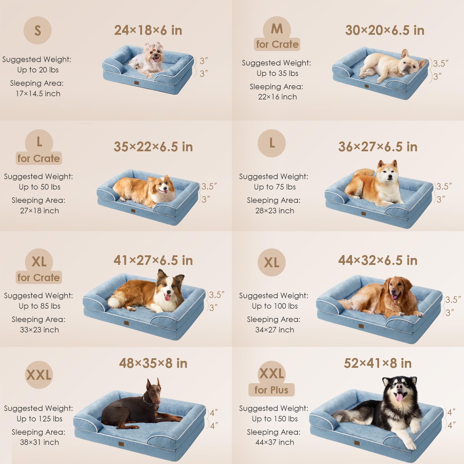 Foto 3 pulgar | Cama Ortopédica Para Perros Eheyciga Memory Foam Xl Impermeable Azul - Venta Internacional.