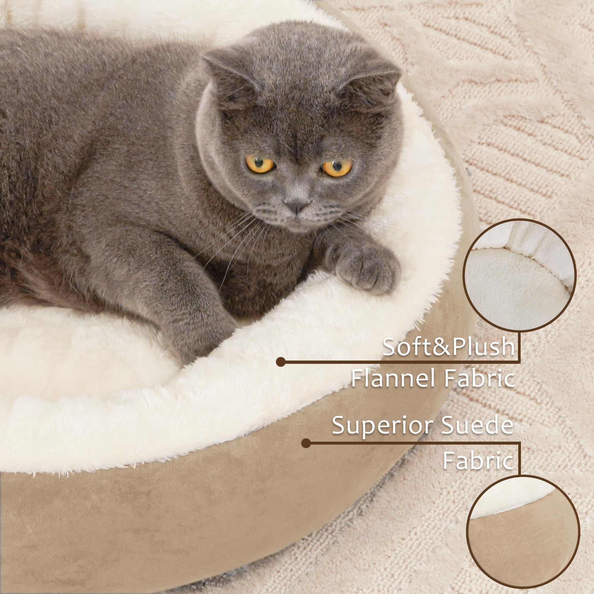Foto 3 pulgar | Pet Bed Love's Cabin Round Donut De 20 Pulgadas Para Gatos O Perros Pequeños - Venta Internacional.