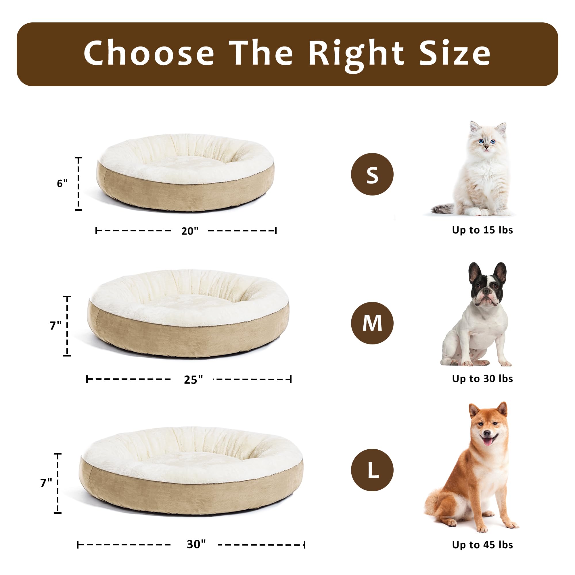 Foto 8 pulgar | Pet Bed Love's Cabin Round Donut De 20 Pulgadas Para Gatos O Perros Pequeños - Venta Internacional.