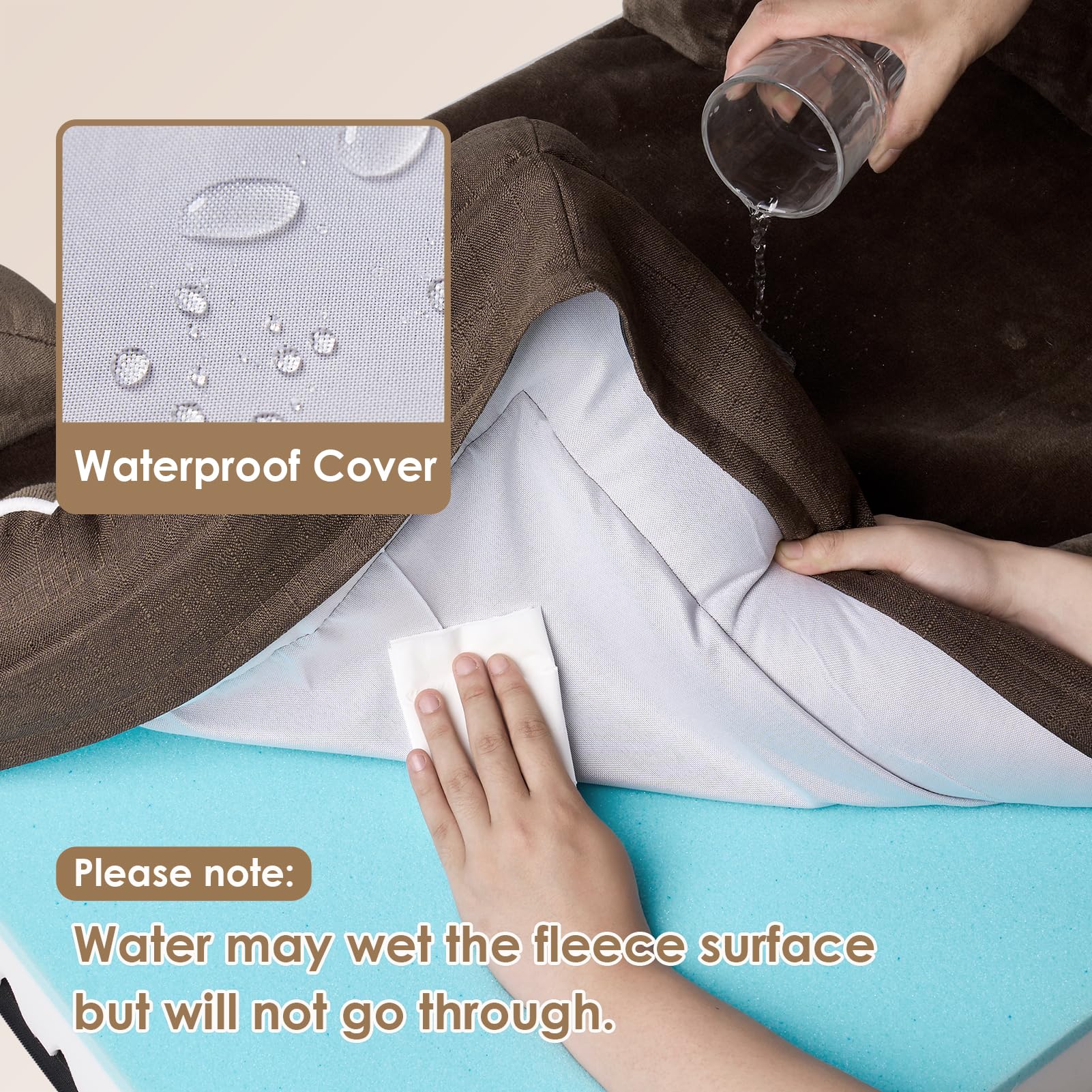 Foto 4 pulgar | Cama Ortopédica Para Perros Eheyciga, Espuma Viscoelástica Impermeable Para Perros Medianos - Venta Internacional.