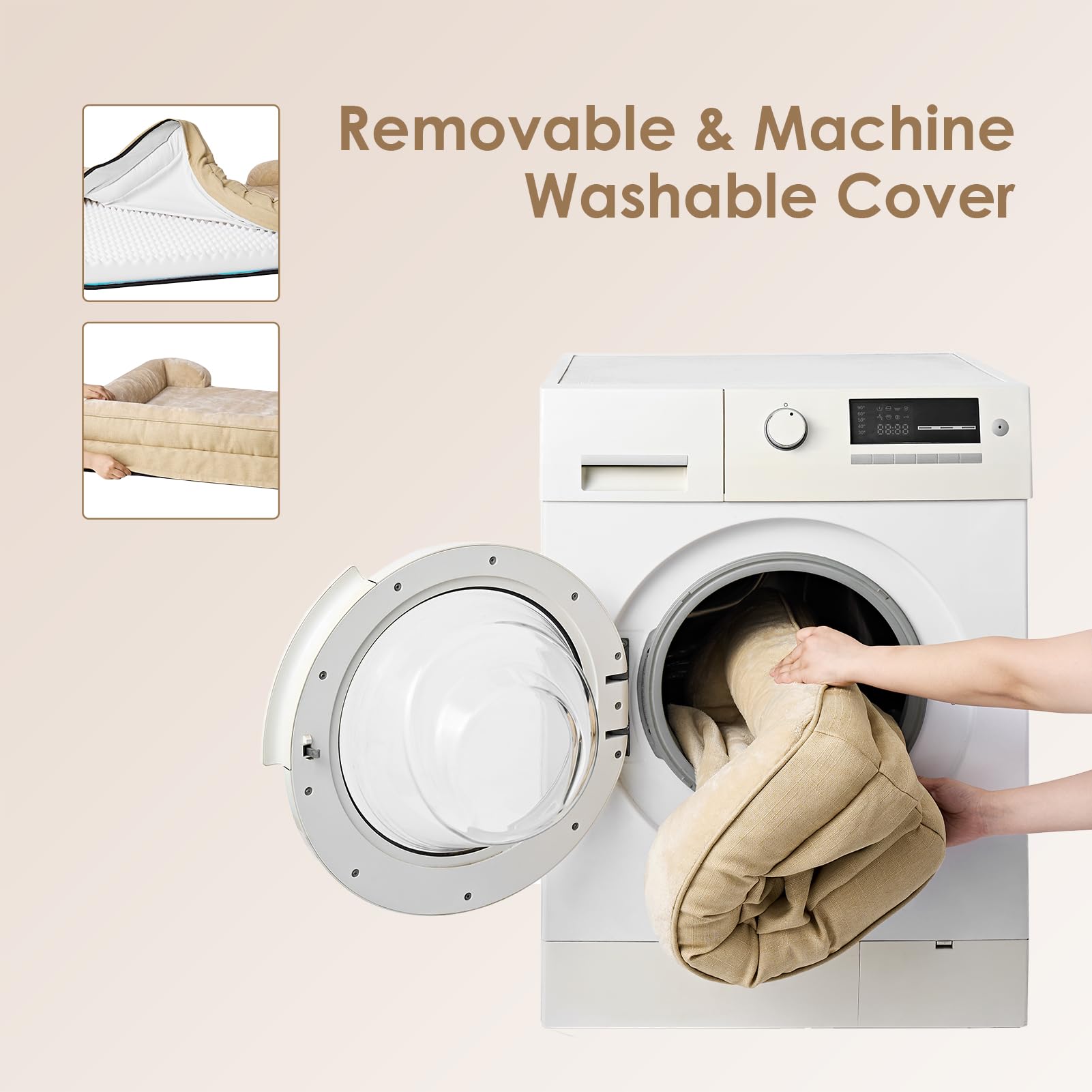 Foto 5 | Cama Para Perros Eheyciga, Ortopédica, Impermeable, De Espuma Viscoelástica, Color Gris - Venta Internacional.