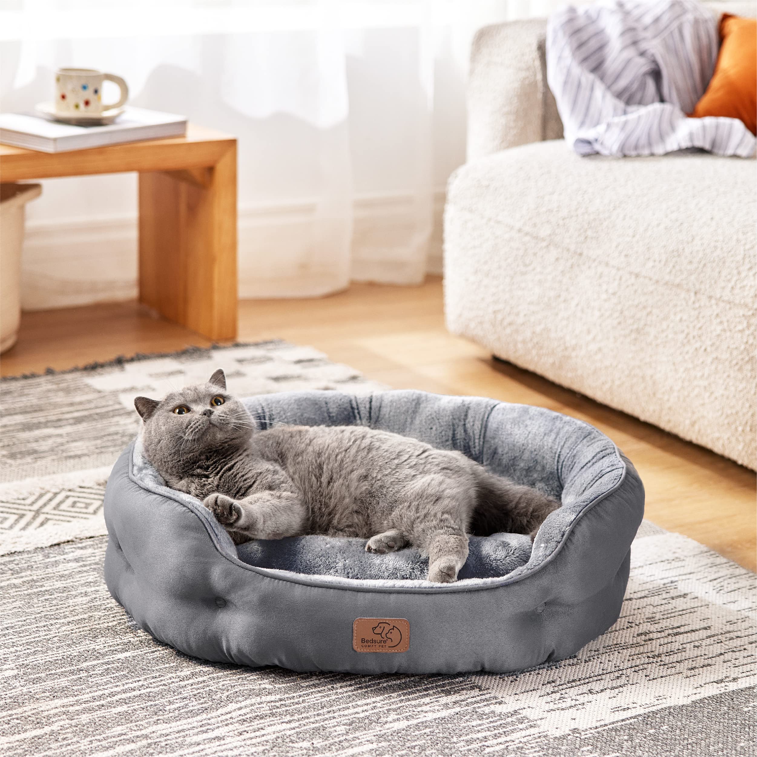 Foto 3 pulgar | Cama Redonda Para Perros Y Gatos Pequeños, 63 Cm, Color Gris - Venta Internacional.