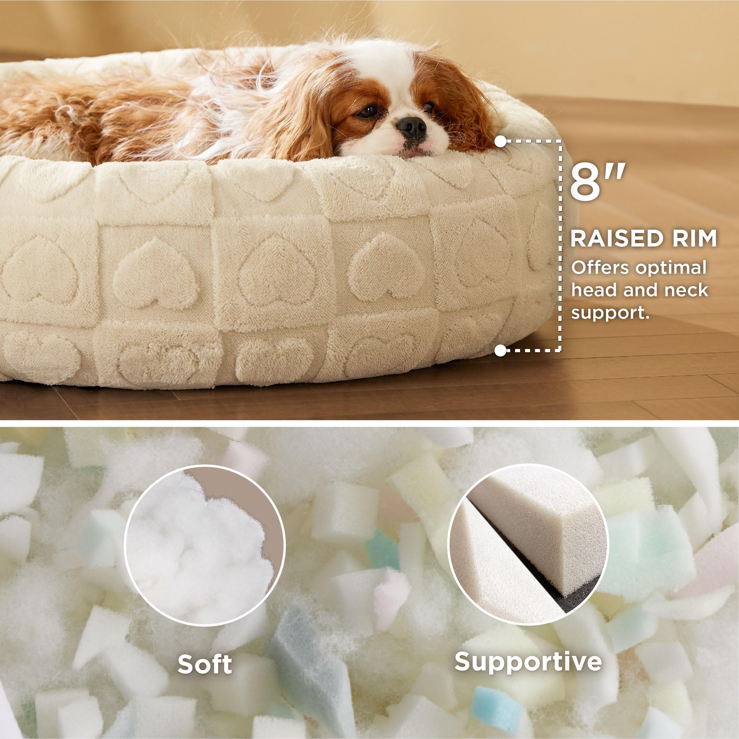 Foto 3 pulgar | Cama Para Perro Bedsure Donut Para Perros Pequeños, Crema Para Cachorros Y Gatitos - Venta Internacional.