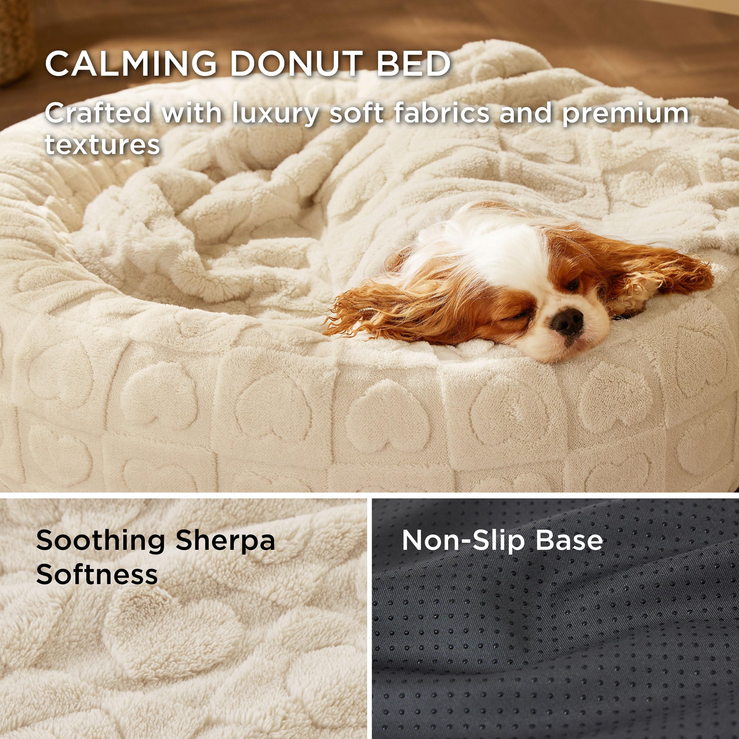Foto 4 pulgar | Cama Para Perro Bedsure Donut Para Perros Pequeños, Crema Para Cachorros Y Gatitos - Venta Internacional.