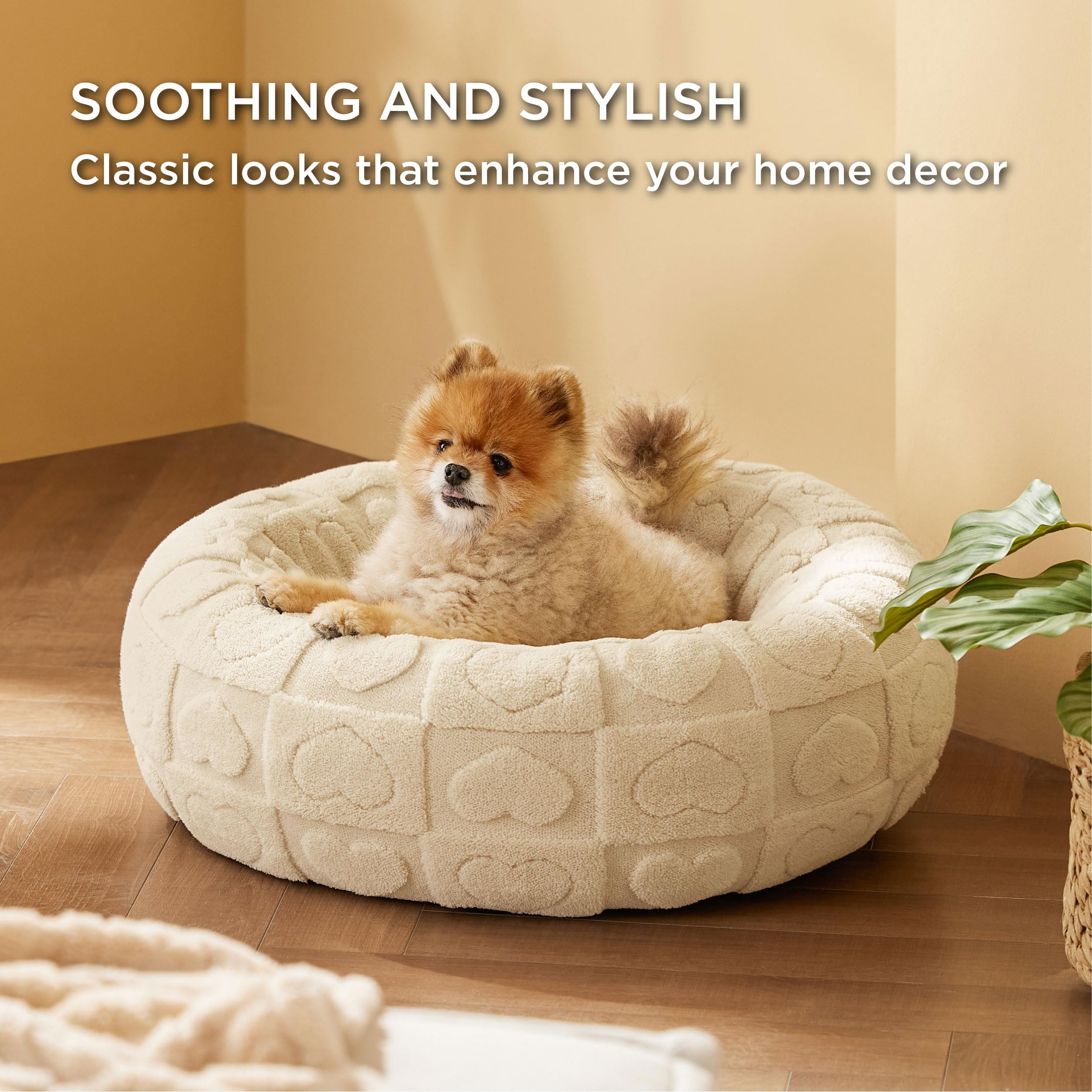 Foto 5 pulgar | Cama Para Perro Bedsure Donut Para Perros Pequeños, Crema Para Cachorros Y Gatitos - Venta Internacional.