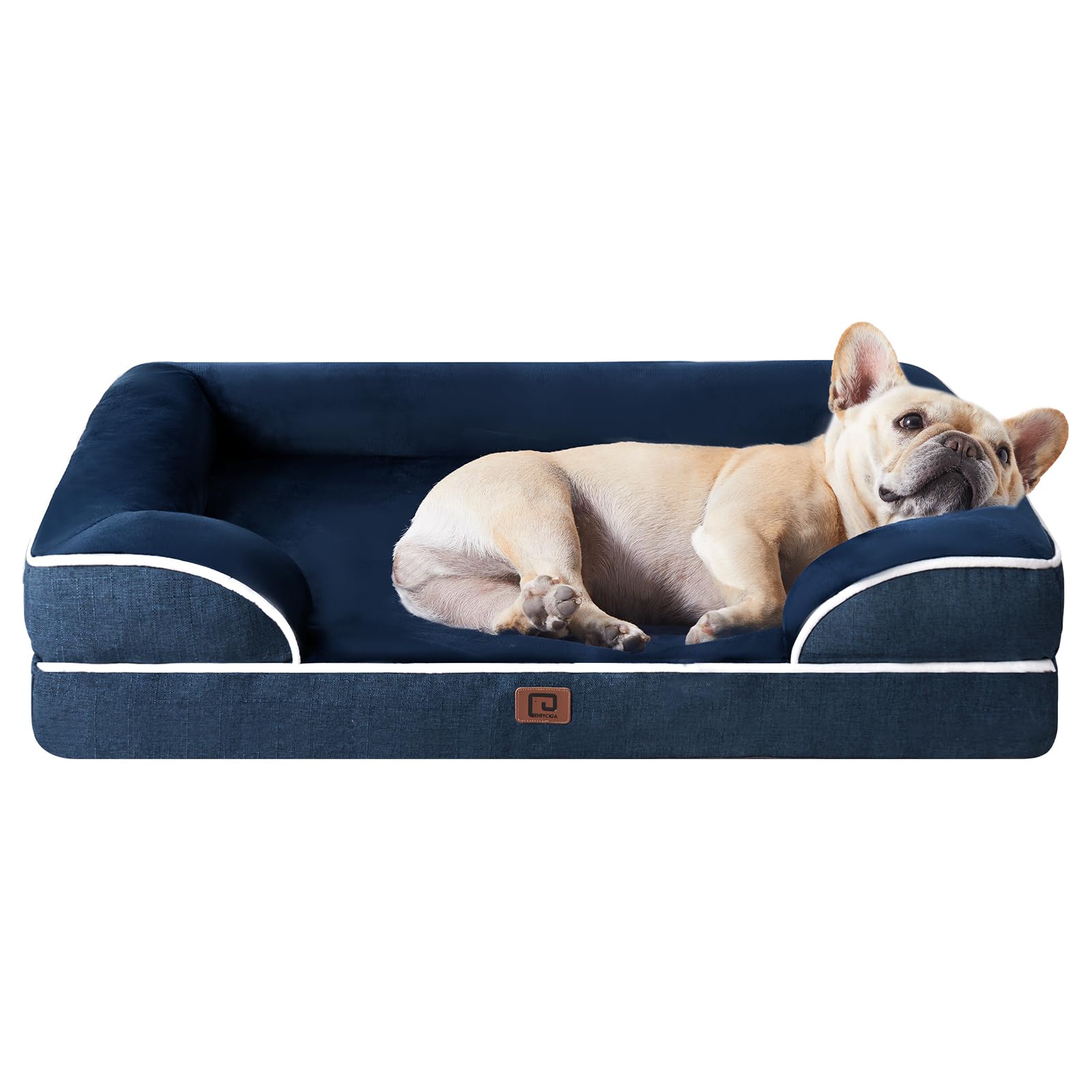 Cama Para Perros Eheyciga, Ortopédica, Impermeable, Espuma Viscoelástica, Azul Marino - Venta Internacional.
