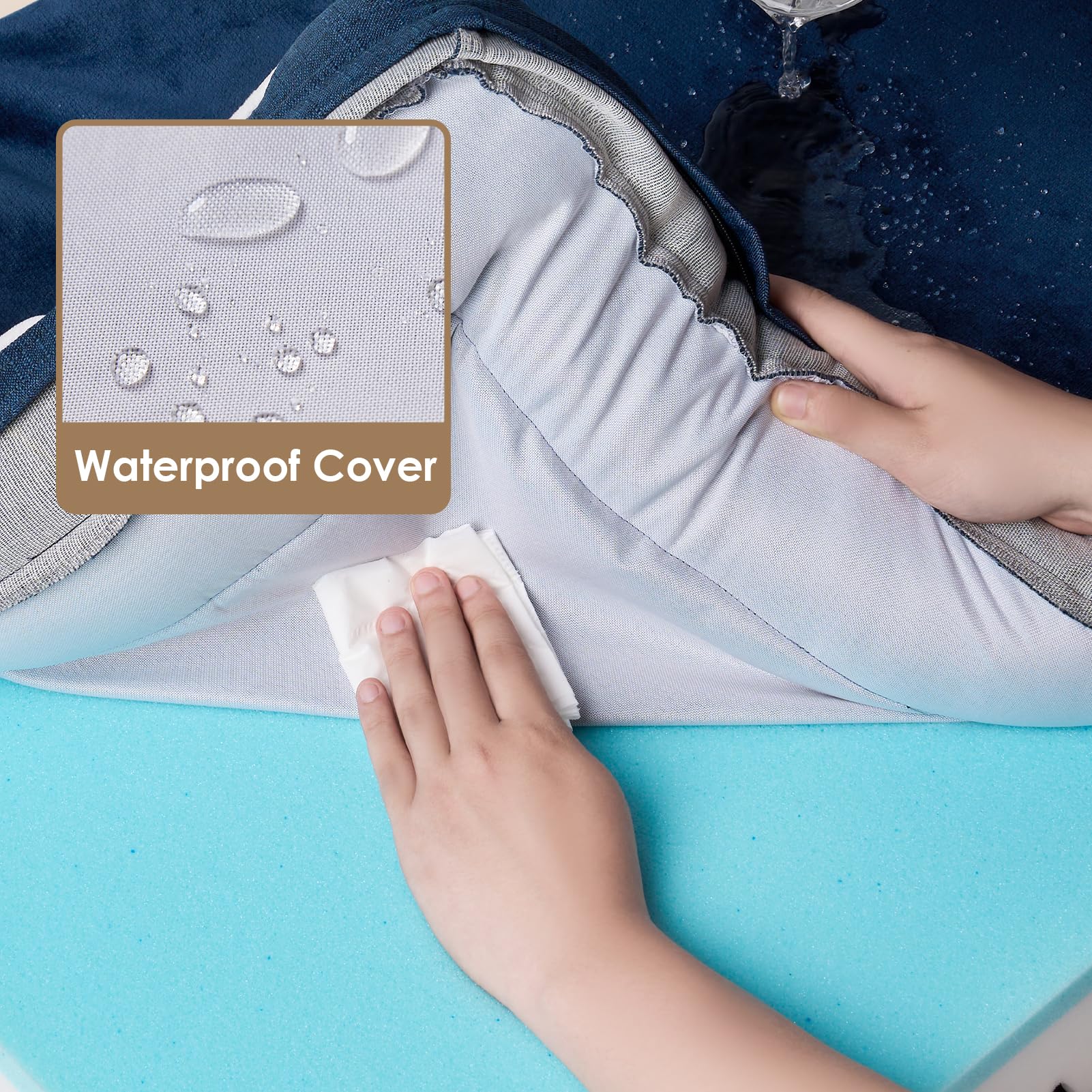Foto 4 pulgar | Cama Para Perros Eheyciga, Ortopédica, Impermeable, Espuma Viscoelástica, Azul Marino - Venta Internacional.