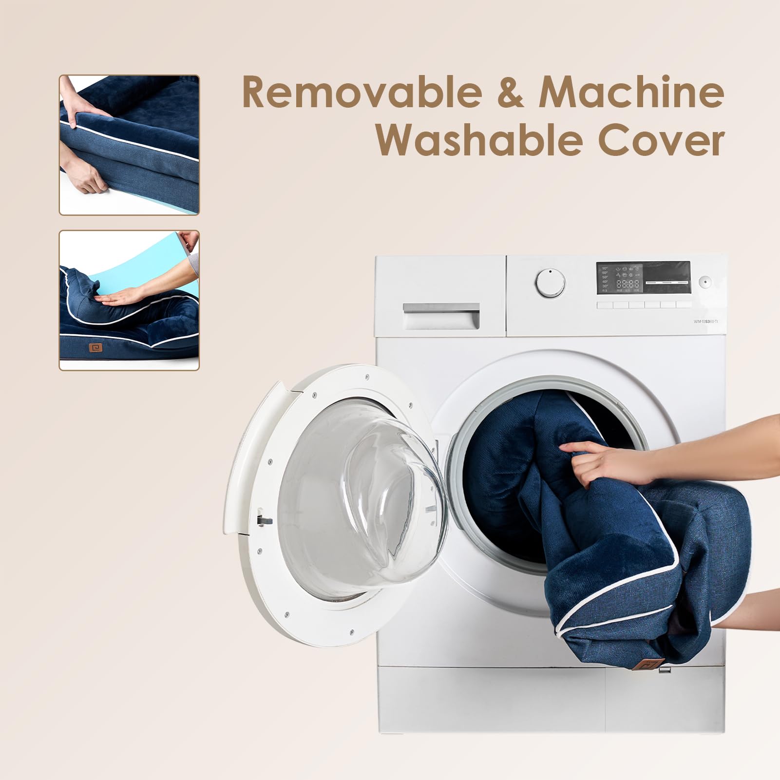 Foto 7 pulgar | Cama Para Perros Eheyciga, Ortopédica, Impermeable, Espuma Viscoelástica, Azul Marino - Venta Internacional.
