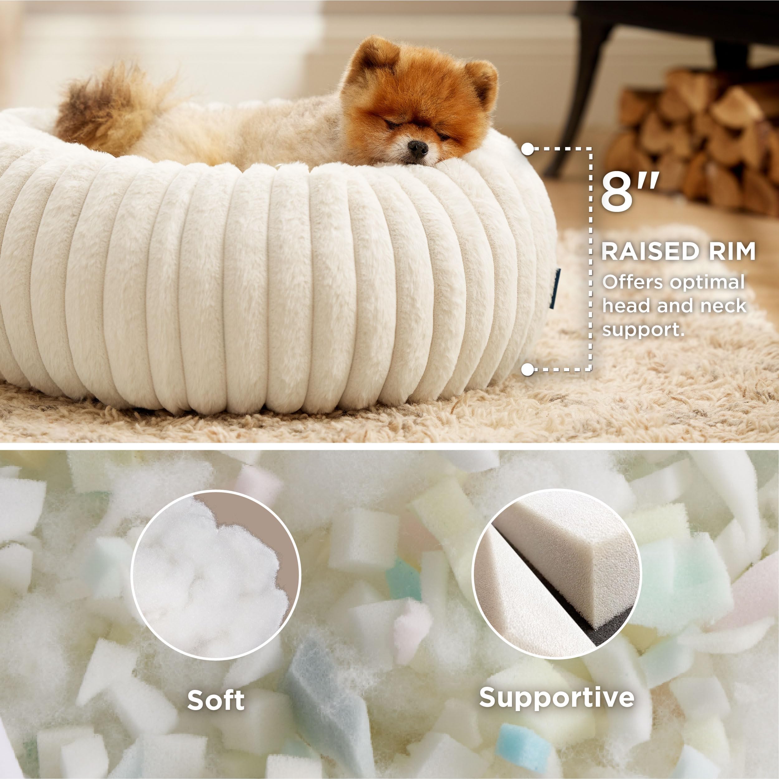 Foto 2 | Cama Para Mascotas Bedsure Donut, Forro Polar De Pana Para Perros Pequeños, Lavable, Talla S - Venta Internacional.