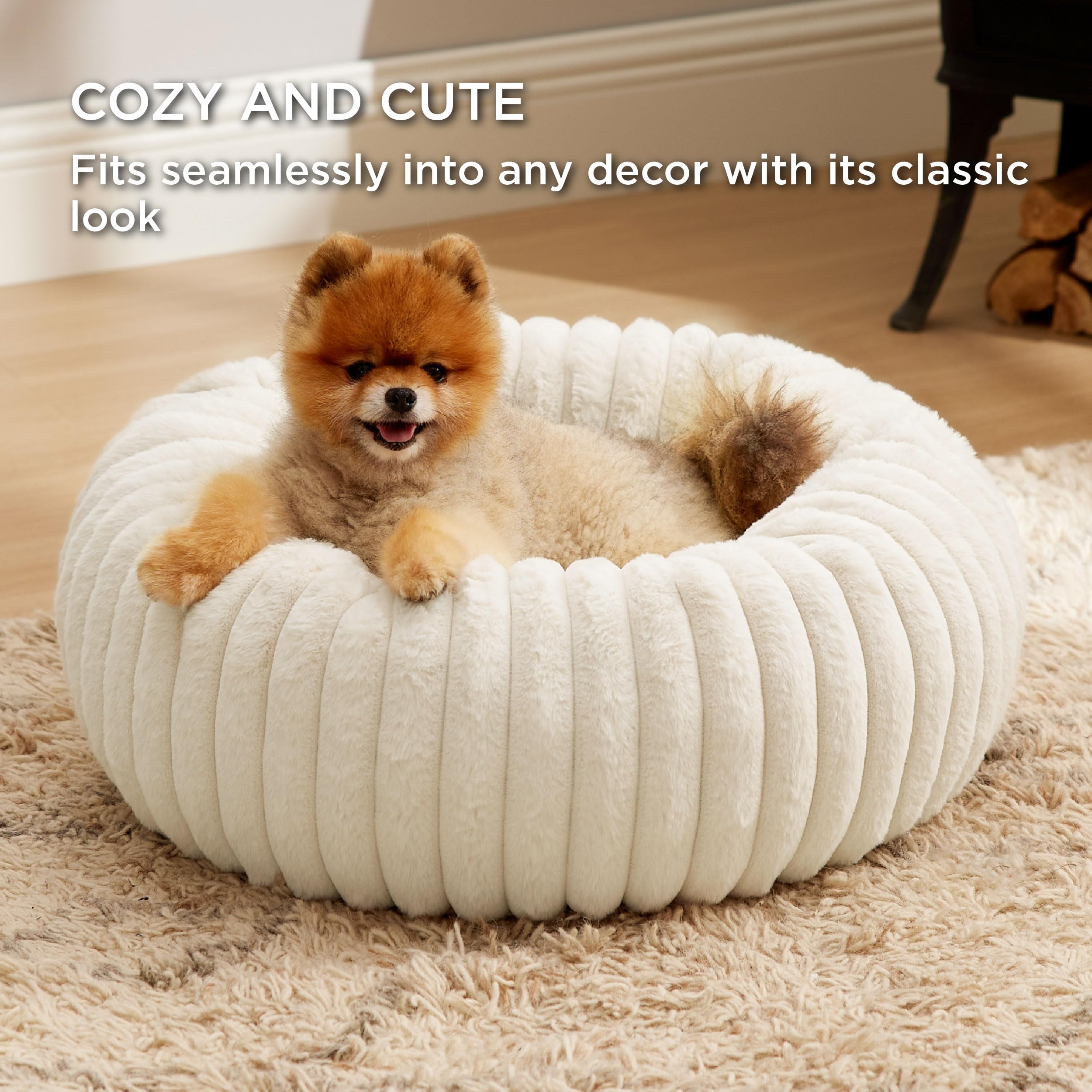 Foto 5 pulgar | Cama Para Mascotas Bedsure Donut, Forro Polar De Pana Para Perros Pequeños, Lavable, Talla S - Venta Internacional.