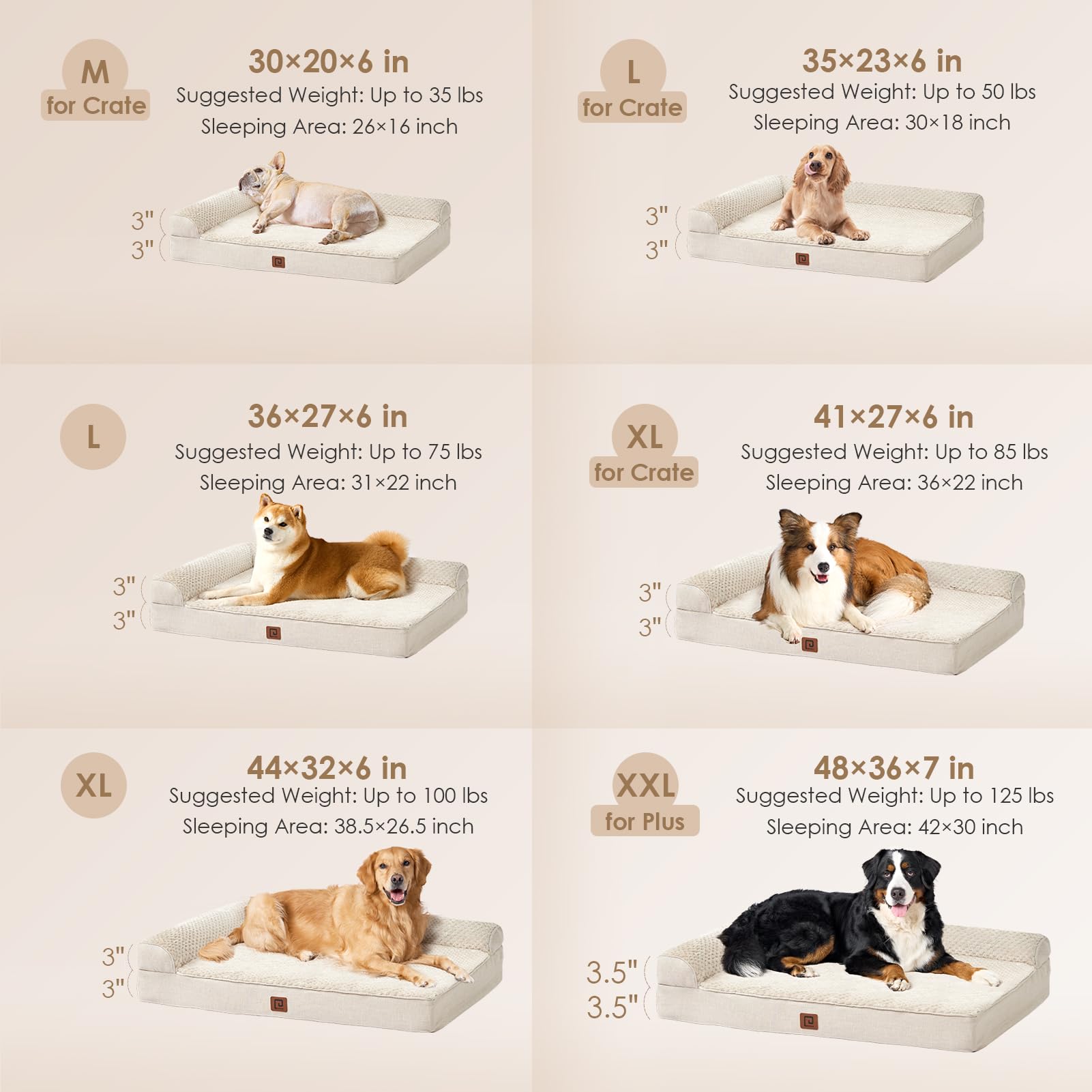 Foto 3 pulgar | Cama Para Perros Eheyciga, De Espuma Viscoelástica, Ortopédica, Impermeable, Mediana - Venta Internacional.