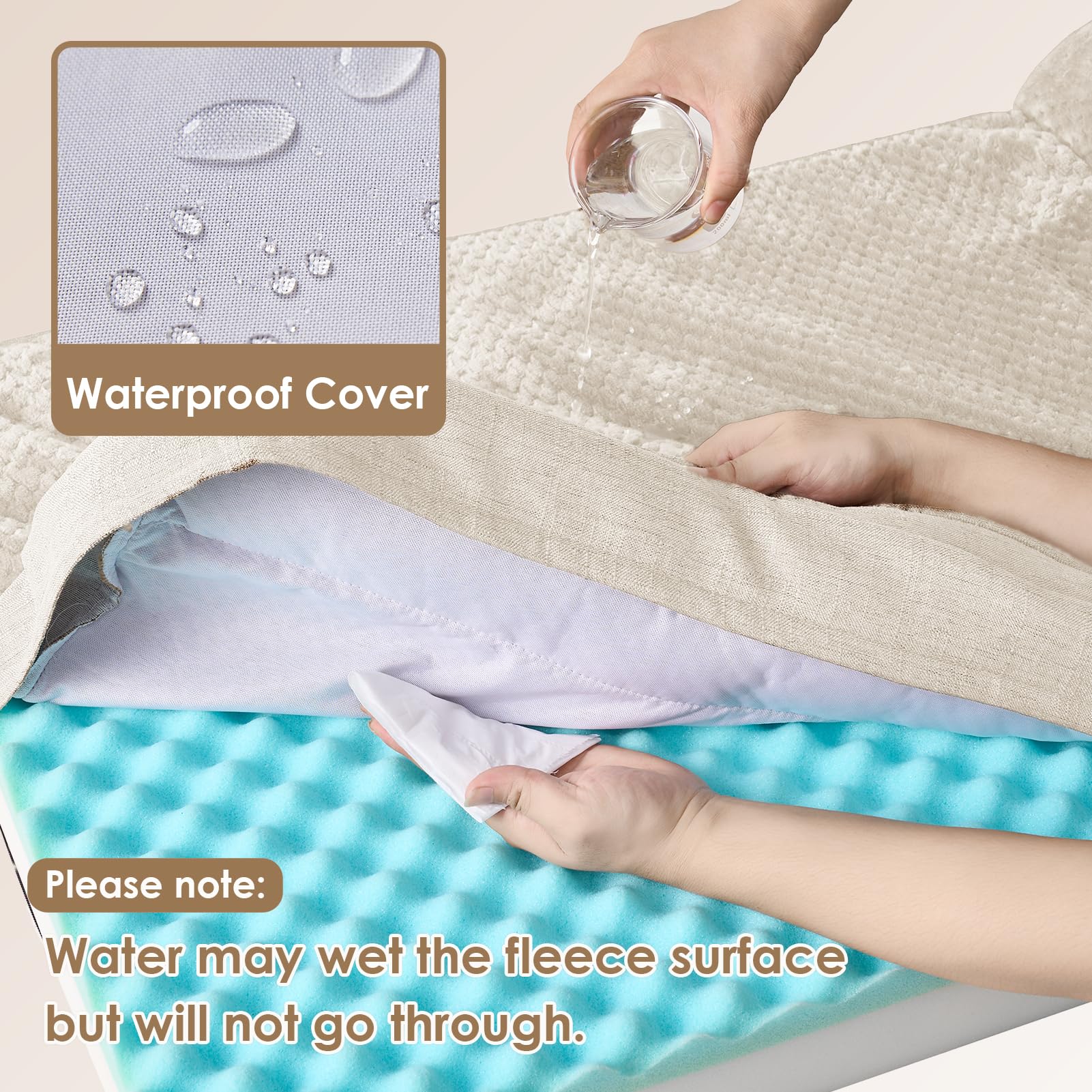 Foto 4 pulgar | Cama Para Perros Eheyciga, De Espuma Viscoelástica, Ortopédica, Impermeable, Mediana - Venta Internacional.