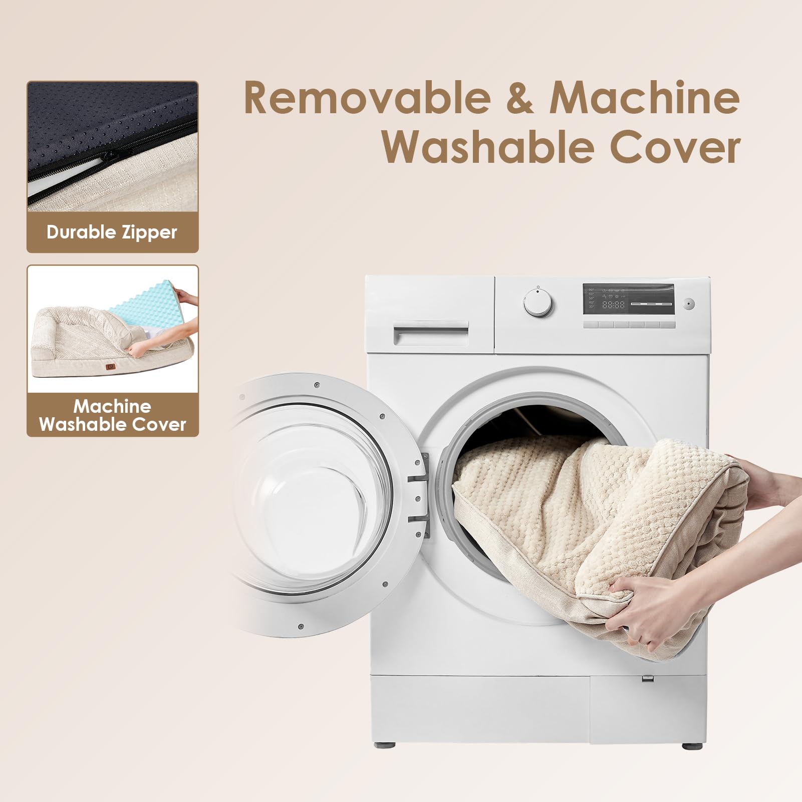 Foto 7 | Cama Para Perros Eheyciga, De Espuma Viscoelástica, Ortopédica, Impermeable, Mediana - Venta Internacional.