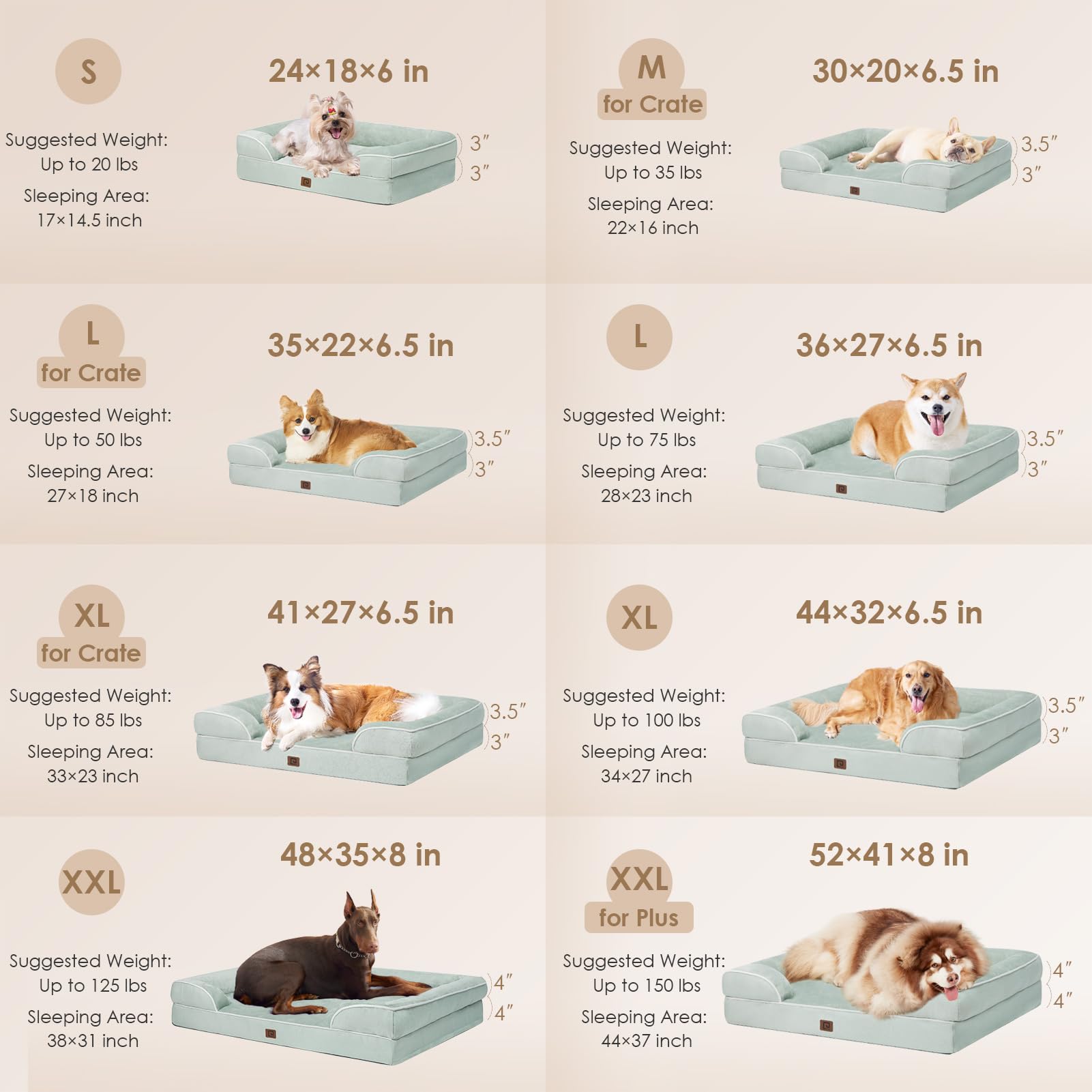 Foto 3 pulgar | Cama Ortopédica Para Perros Eheyciga, Espuma Viscoelástica Impermeable, 30 X 20 Cm - Venta Internacional.
