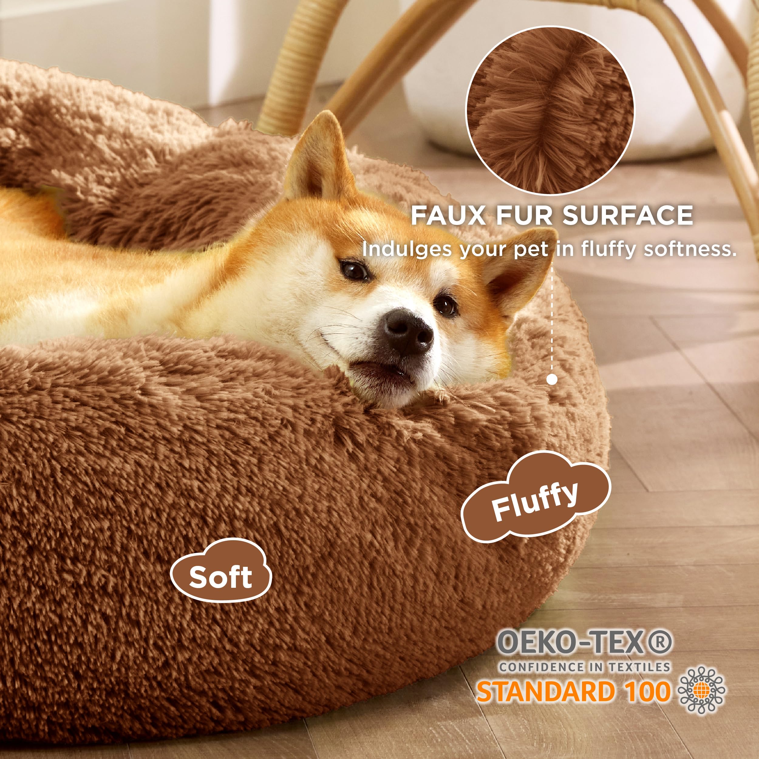 Foto 3 pulgar | Cama Para Perros Bedsure Calming Donut, Lavable Para Perros Medianos - Venta Internacional.