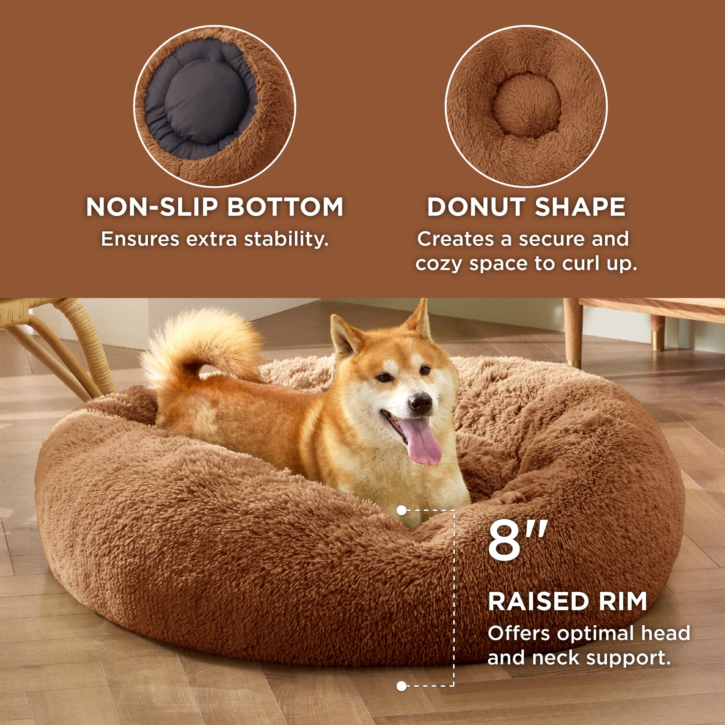 Foto 4 pulgar | Cama Para Perros Bedsure Calming Donut, Lavable Para Perros Medianos - Venta Internacional.