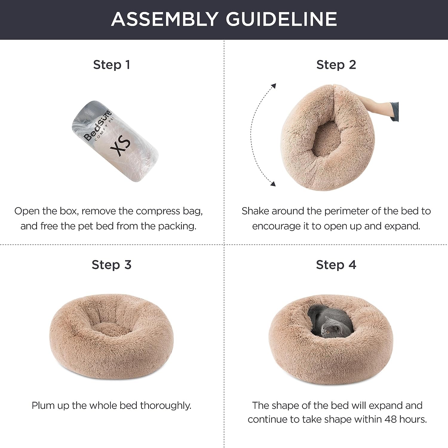 Foto 7 pulgar | Cama Para Perros Bedsure Calming Donut, Lavable Para Perros Medianos - Venta Internacional.