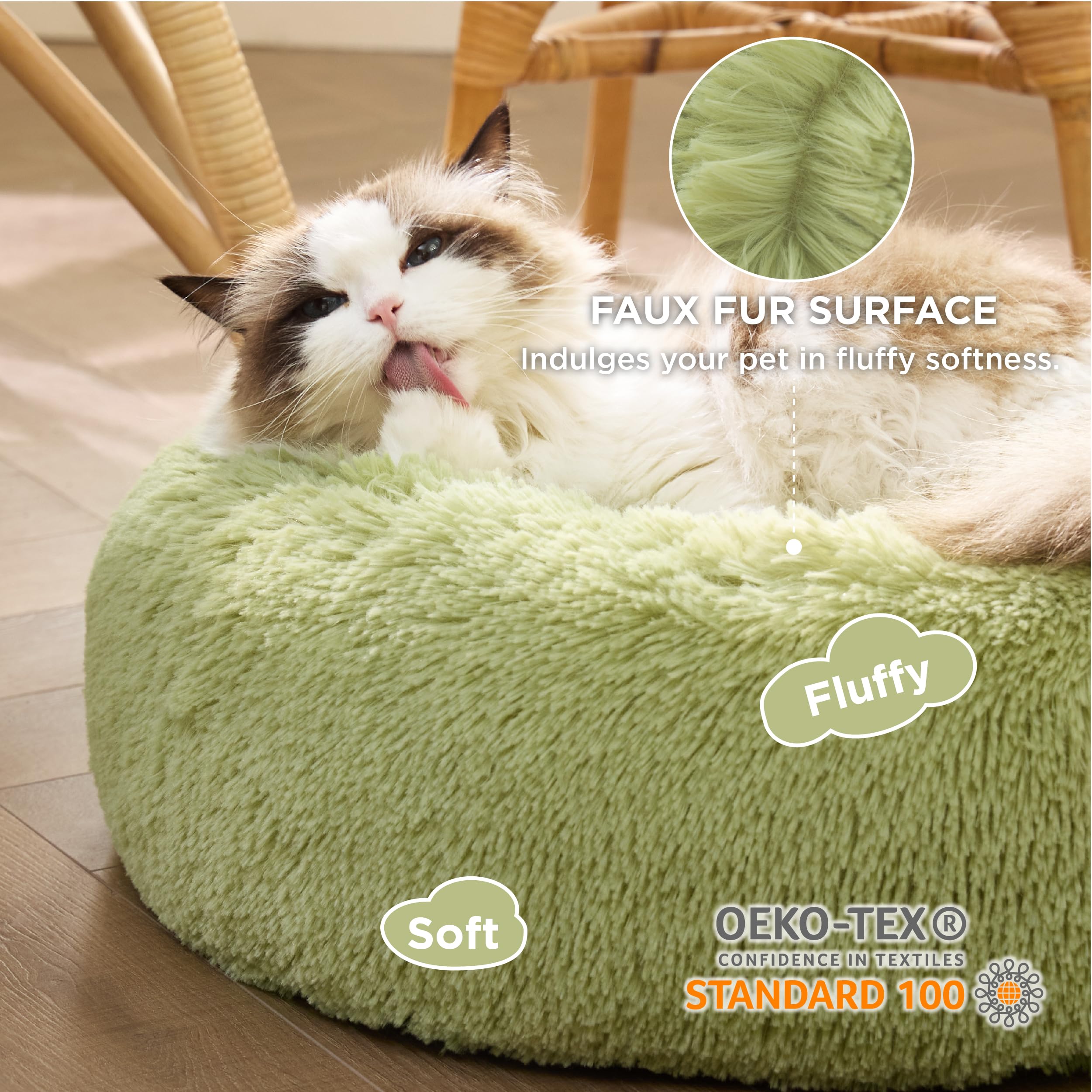 Foto 3 pulgar | Cama Calmante Para Gatos, Pequeña, Lavable, Redonda, Verde, 7 Kg - Venta Internacional.