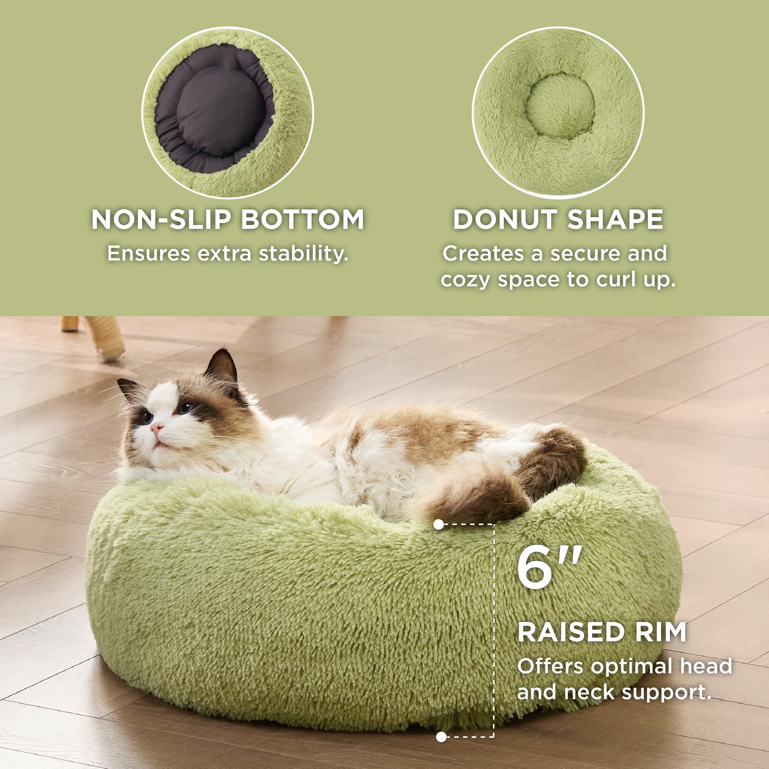 Foto 4 pulgar | Cama Calmante Para Gatos, Pequeña, Lavable, Redonda, Verde, 7 Kg - Venta Internacional.