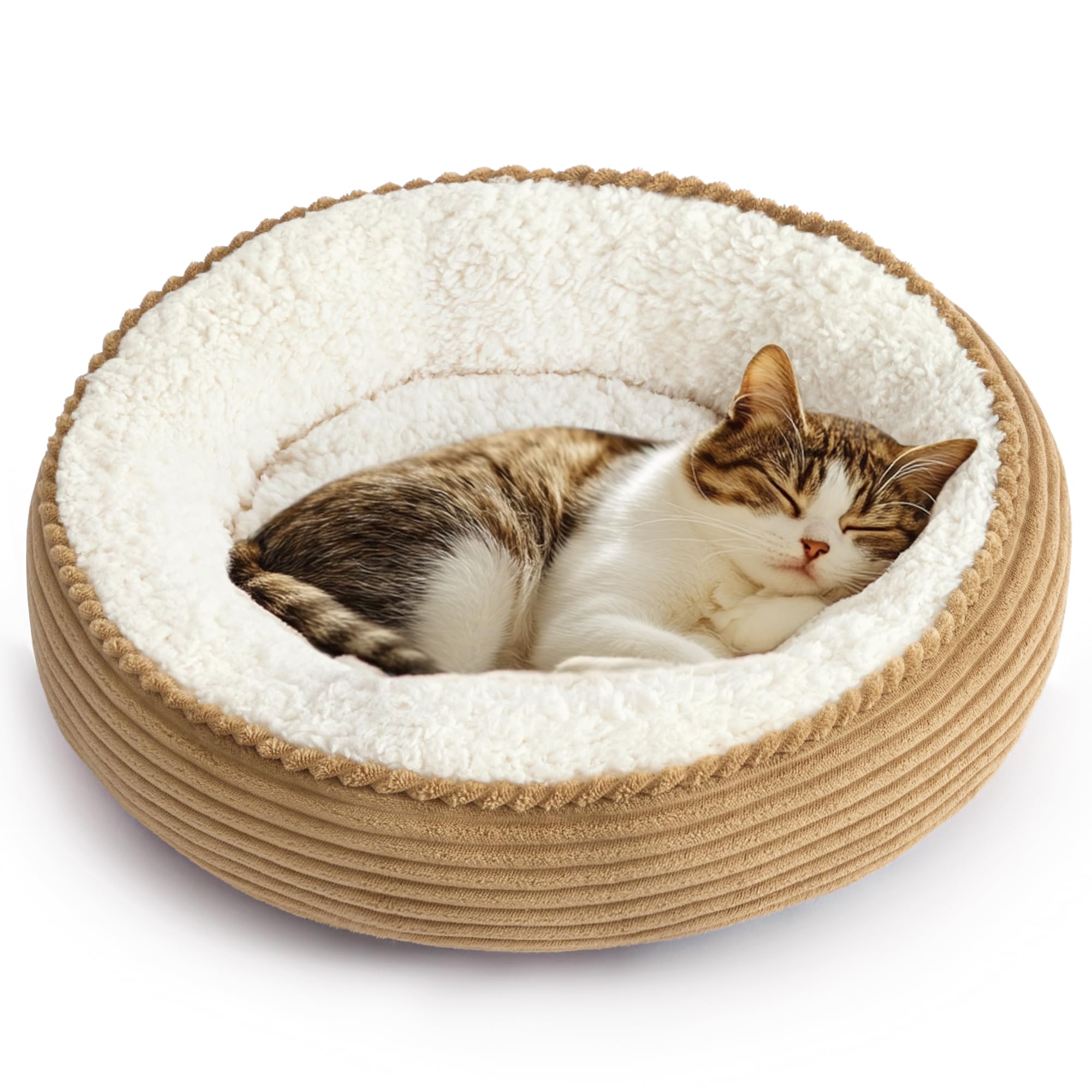 Pet Bed Love's Cabin Round Donut Para Gatos Y Perros Pequeños, 20 Pulgadas - Venta Internacional.