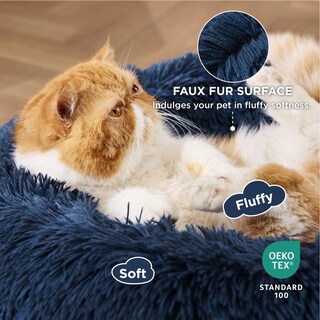 Foto 2 | Cama Calmante Para Mascotas Para Gatos De Interior, Tamaño Pequeño, Azul Marino, 15 Libras - Venta Internacional.