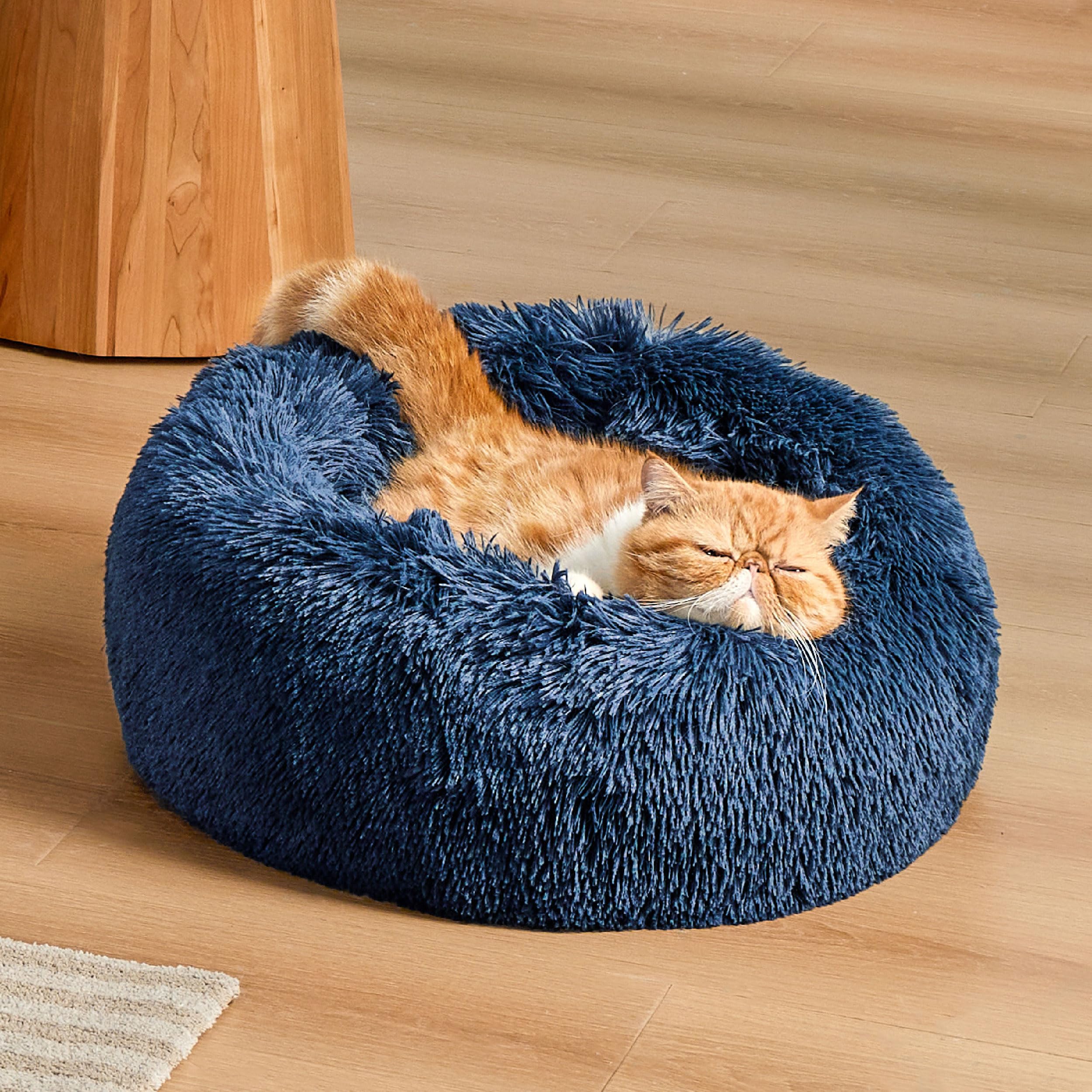 Foto 5 pulgar | Cama Calmante Para Mascotas Para Gatos De Interior, Tamaño Pequeño, Azul Marino, 15 Libras - Venta Internacional.