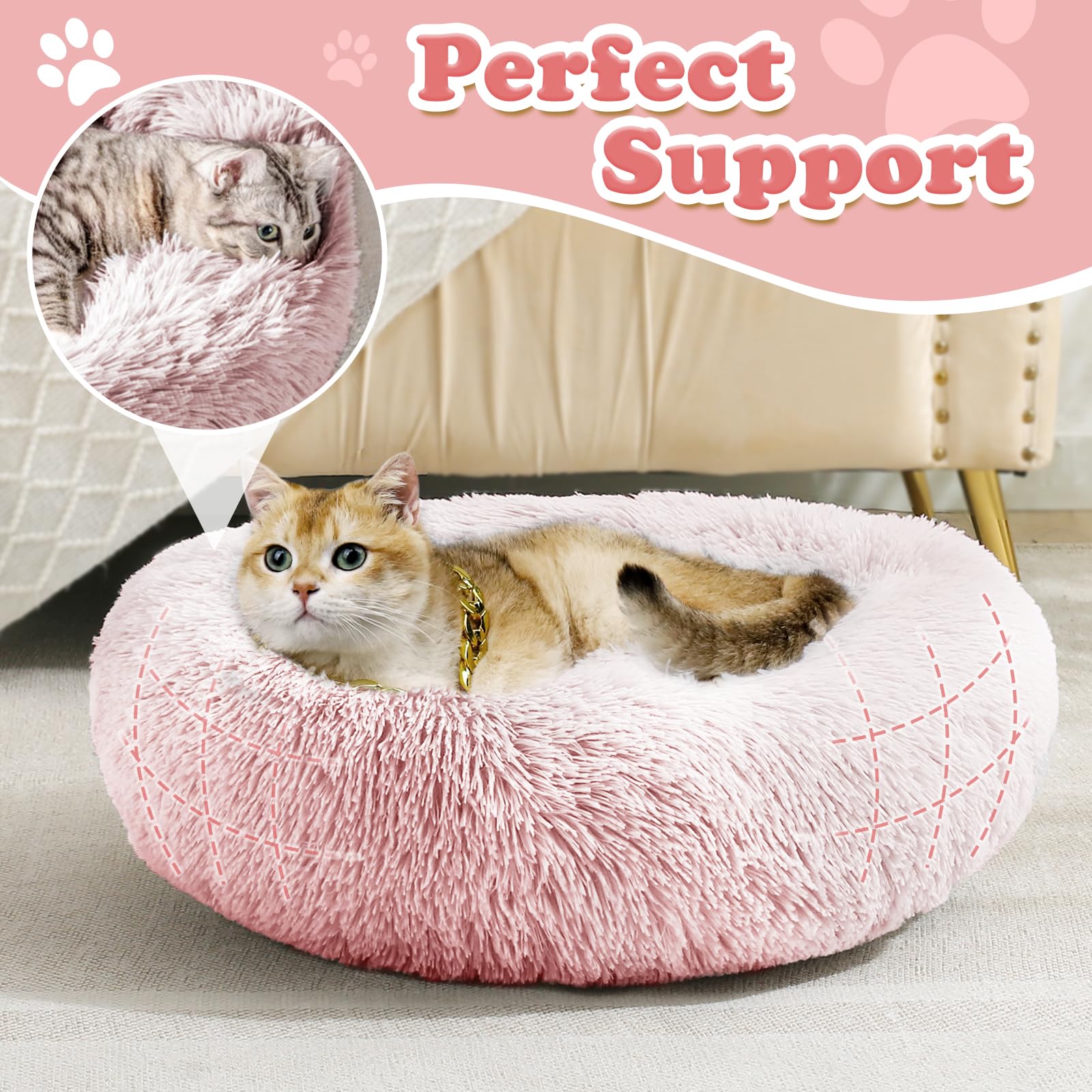 Foto 7 pulgar | Cama Calmante Contra La Ansiedad Para Perros Y Gatos Jollyvogue Para Mascotas Pequeñas - Venta Internacional.