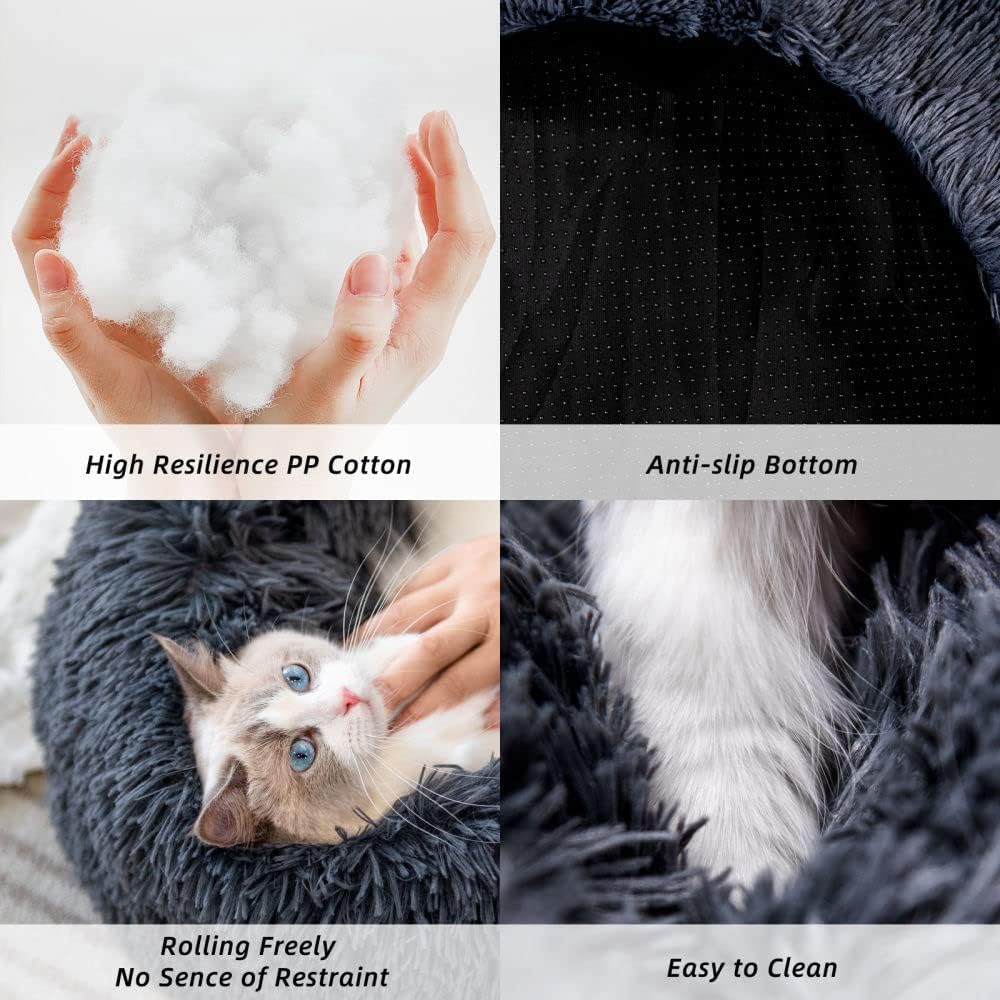 Foto 5 | Cama Para Gatos Kitty City, Lavable, Antiansiedad, Piel Sintética, Gris Oscuro - Venta Internacional.