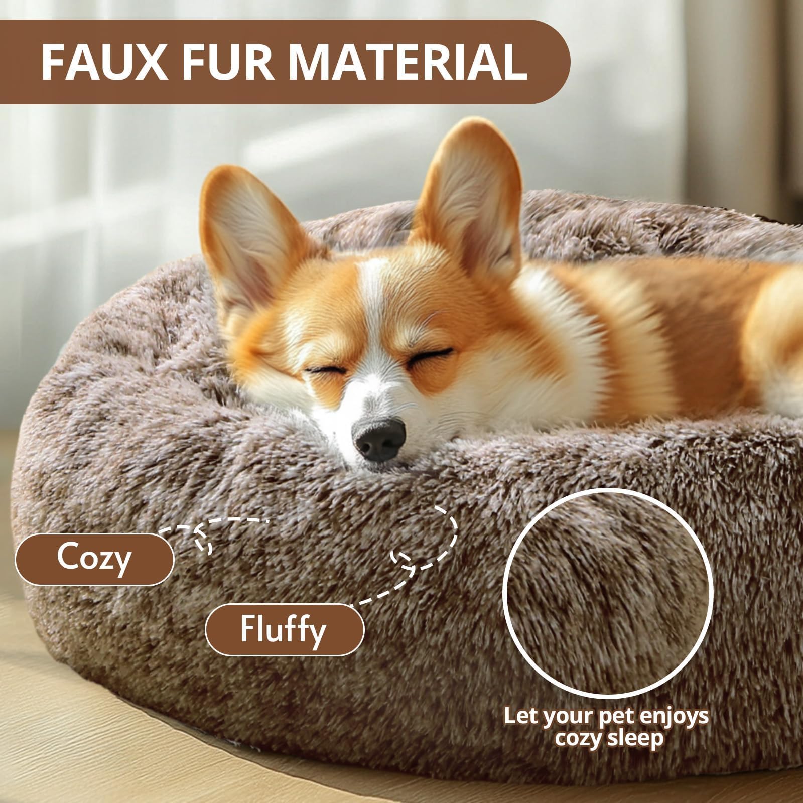 Foto 3 pulgar | Cama Relajante Para Perros Y Gatos Jollyvogue Para Mascotas Pequeñas, 20 Pulgadas, Marrón - Venta Internacional.